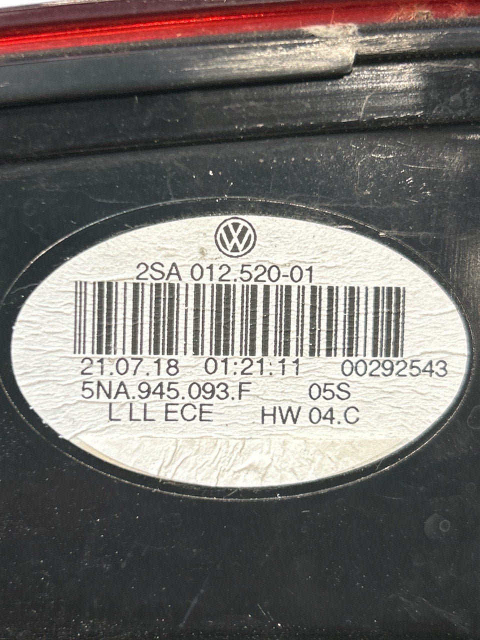 Stop / Left Rear LED Light (SX) Volkswagen Tiguan (AD1) (2018) code . 2SA012520 - 01 - F&P CRASH SRLS - Used Parts