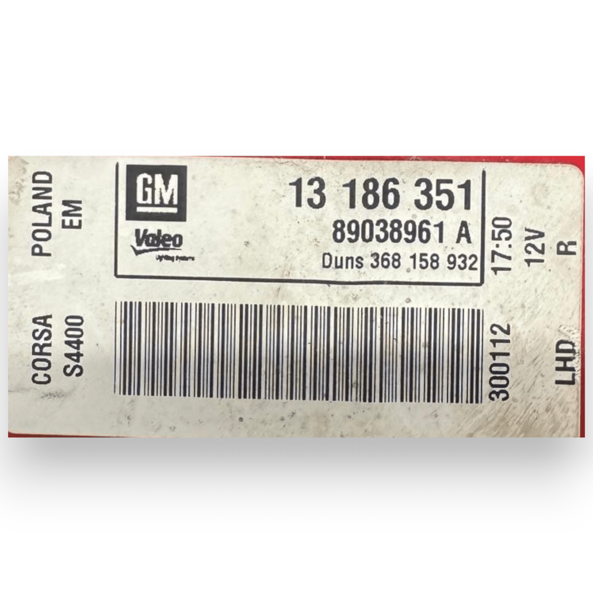 Stop / Fanale posteriore destro (dx) Opel Corsa D cod.13186351 (2006 - 2014) - F&P CRASH SRL - Ricambi Usati