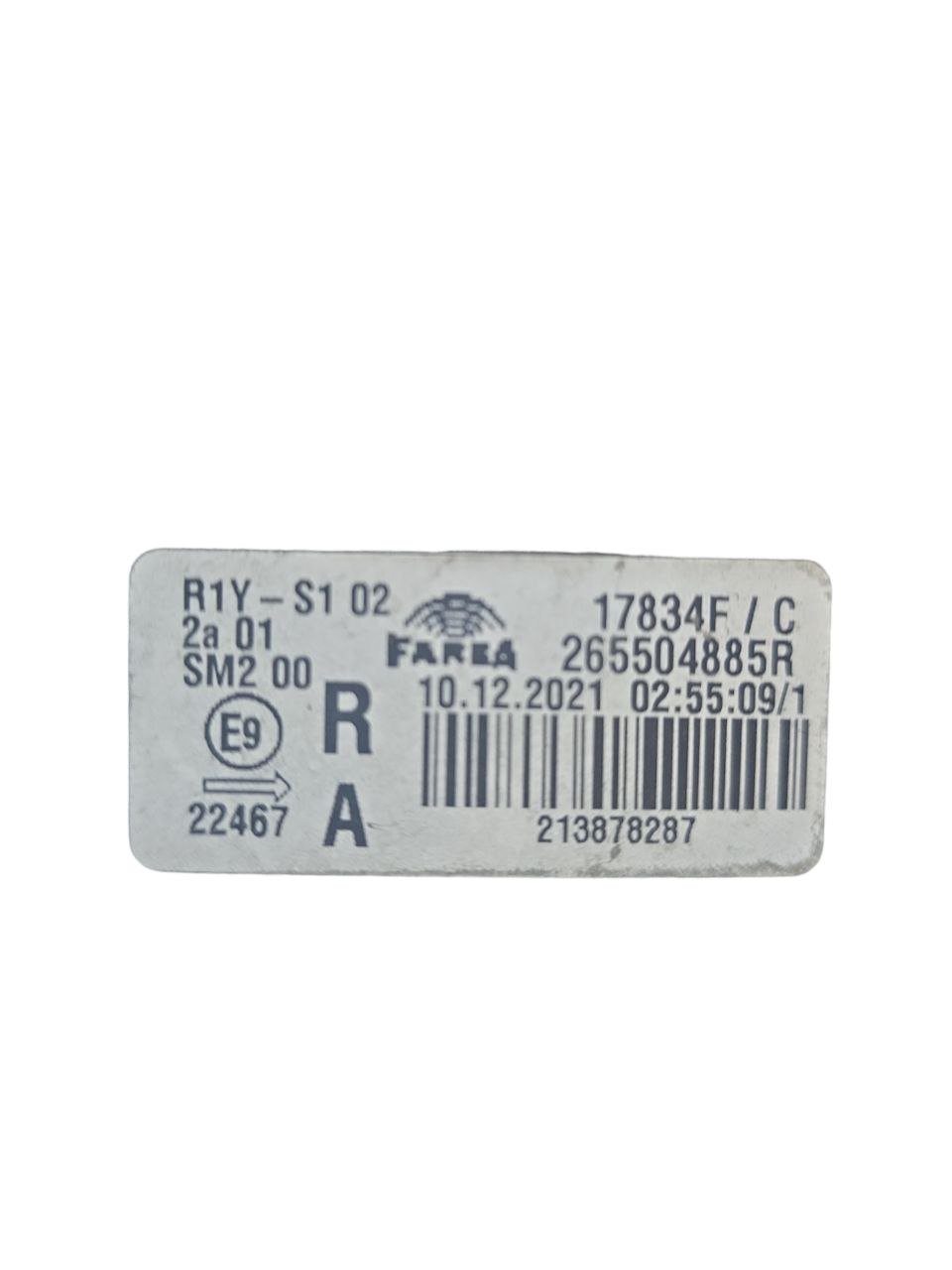Stop / Right Rear External Light Led Renault Clio V (2019 >) Code: 265504885R - F&P CRASH SRLS - Used Spare Parts