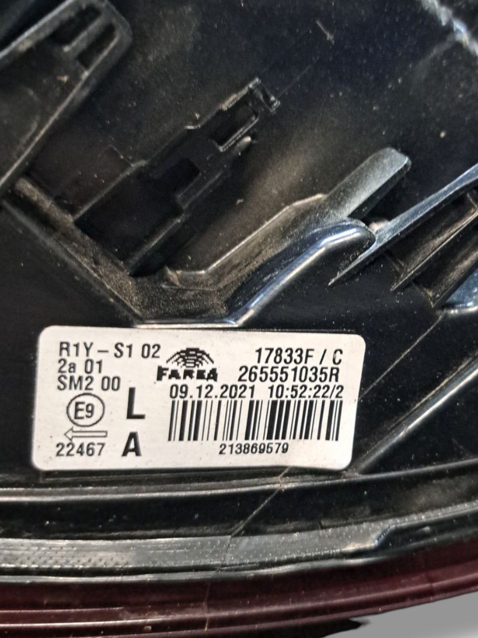 Stop / Left rear external light sx Led Renault Clio V (2019 >) COD:265551035R - F&P CRASH SRLS - Used Parts