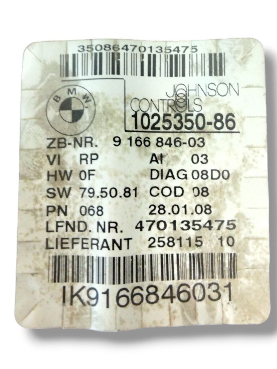 Speedometer / Bmw Series 3 E90 2.0 Diesel(2005 - 2013)cod.9166846 - 03 - 1025350 - 86 Instrument panel / Tachometer - F&P CRASH SRLS - Used Parts