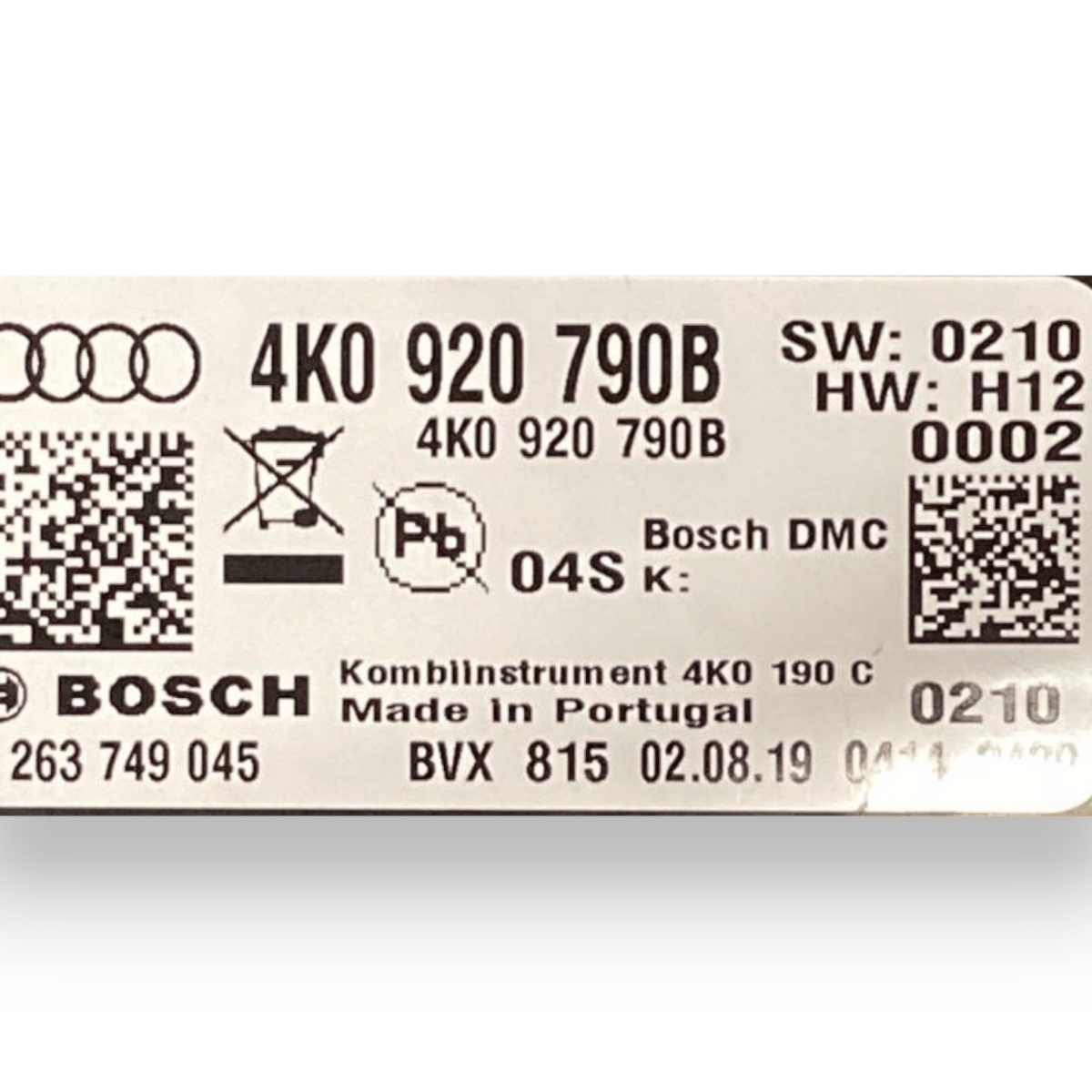 Speedometer / odometer audi q8 3.0 diesel / hybrid code:4k0920790b (2018 - ) - F&P CRASH SRLS - Used Parts