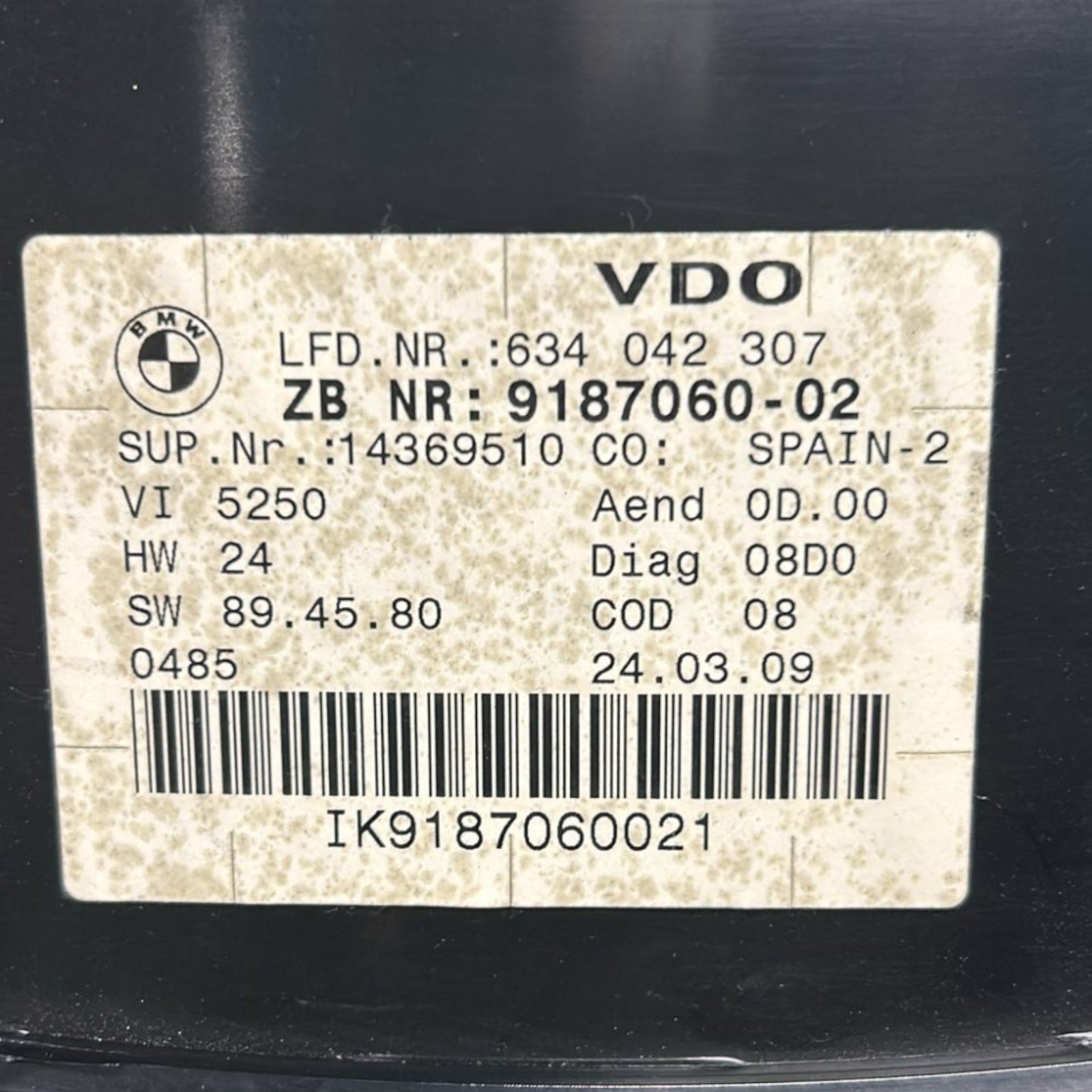 Speedometer / Odometer Bmw Series 3 E90 2.0 Diesel (2005 > 2013) cod:9187060 - 02 - F&P CRASH SRLS - Used Parts