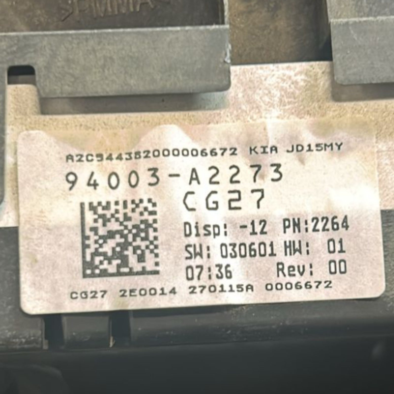 Speedometer / Odometer Kia Cee'd (EU) cod.94003 - A2273 1.6 Diesel (2012 > 2018) - F&P CRASH SRLS - Used Parts