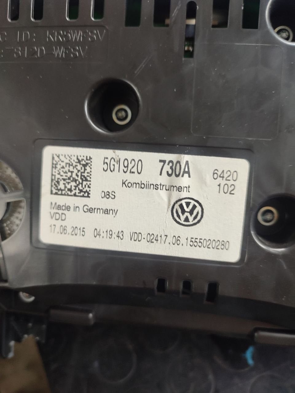 Speedometer odometer instrument panel Volkswagen Golf (mk7 - 2014) 1.2 tsi code 5g1920730a - F&P CRASH SRLS - Used Parts