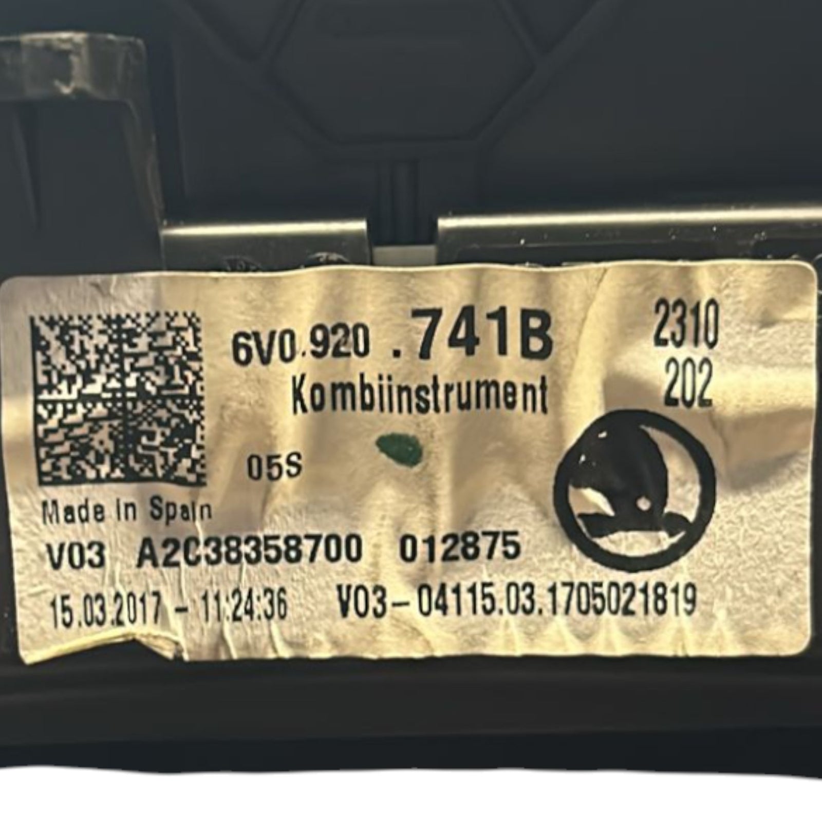 Speedometer / Odometer Skoda Fabia III (NJ) cod.6V0920741B 1.4 Diesel (2014 > 2021) - F&P CRASH SRLS - Used Parts