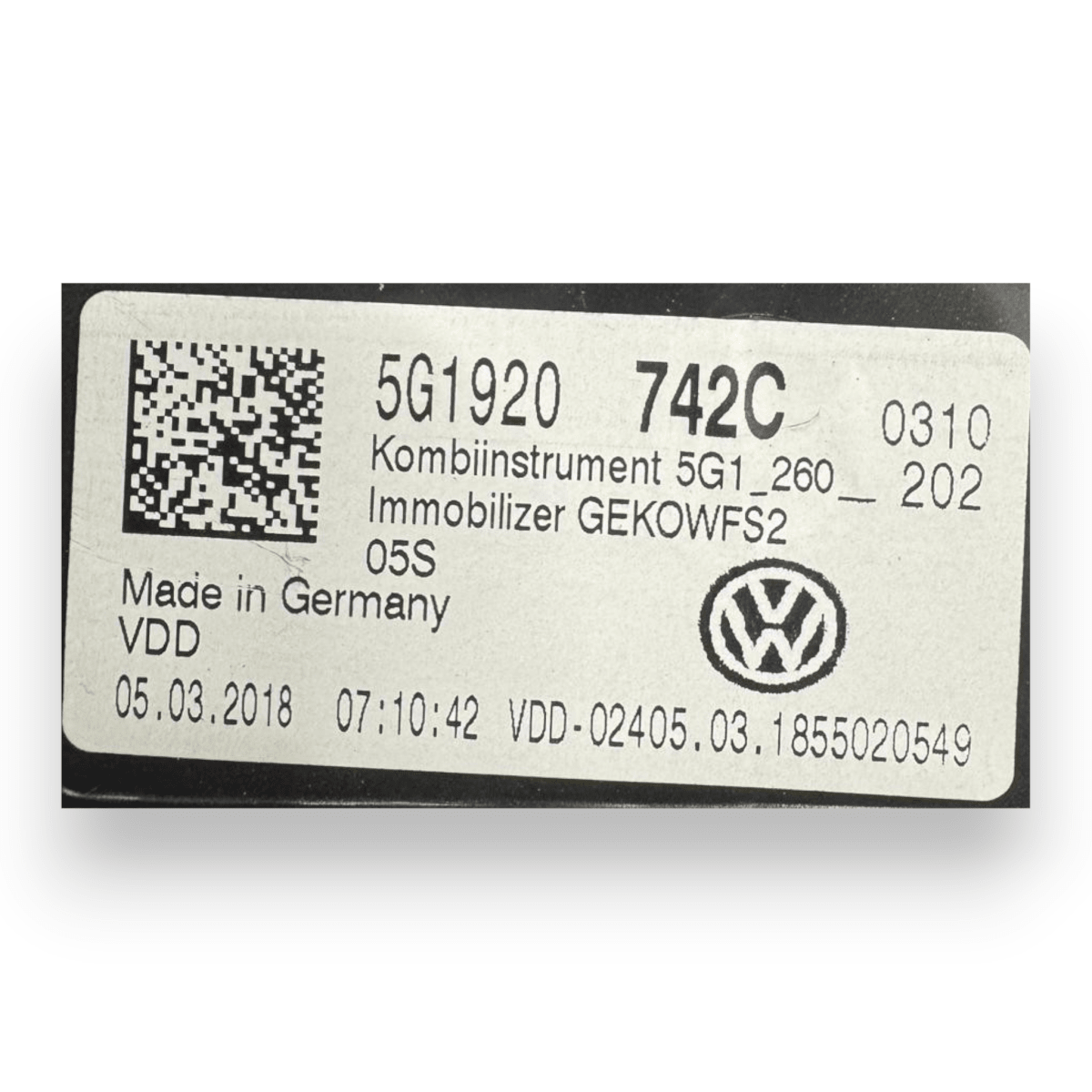 Tachimetro / contachilometri Volkswagen Golf VII 1.4 benzina / metano cod.5G1920742C (2012 - 2021) - F&P CRASH SRL - Ricambi Usati