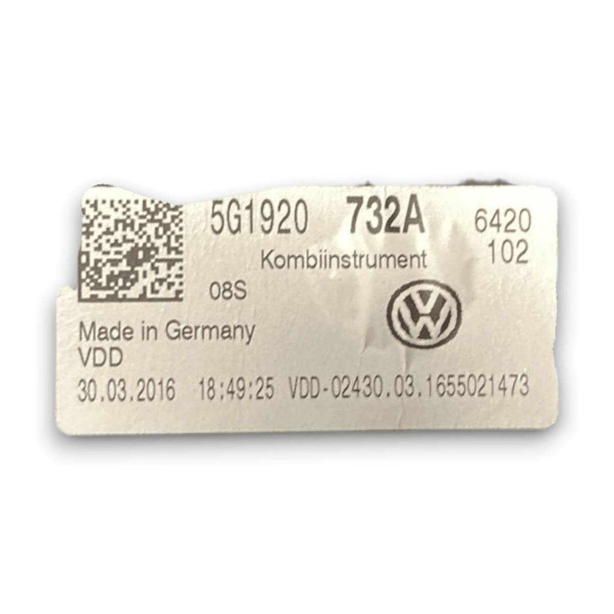 Tachimetro / contachilometri Volkswagen golf VII cod . 5g1920732a 1.2 benzina (2012 > 2019) - F&P CRASH SRL - Ricambi Usati