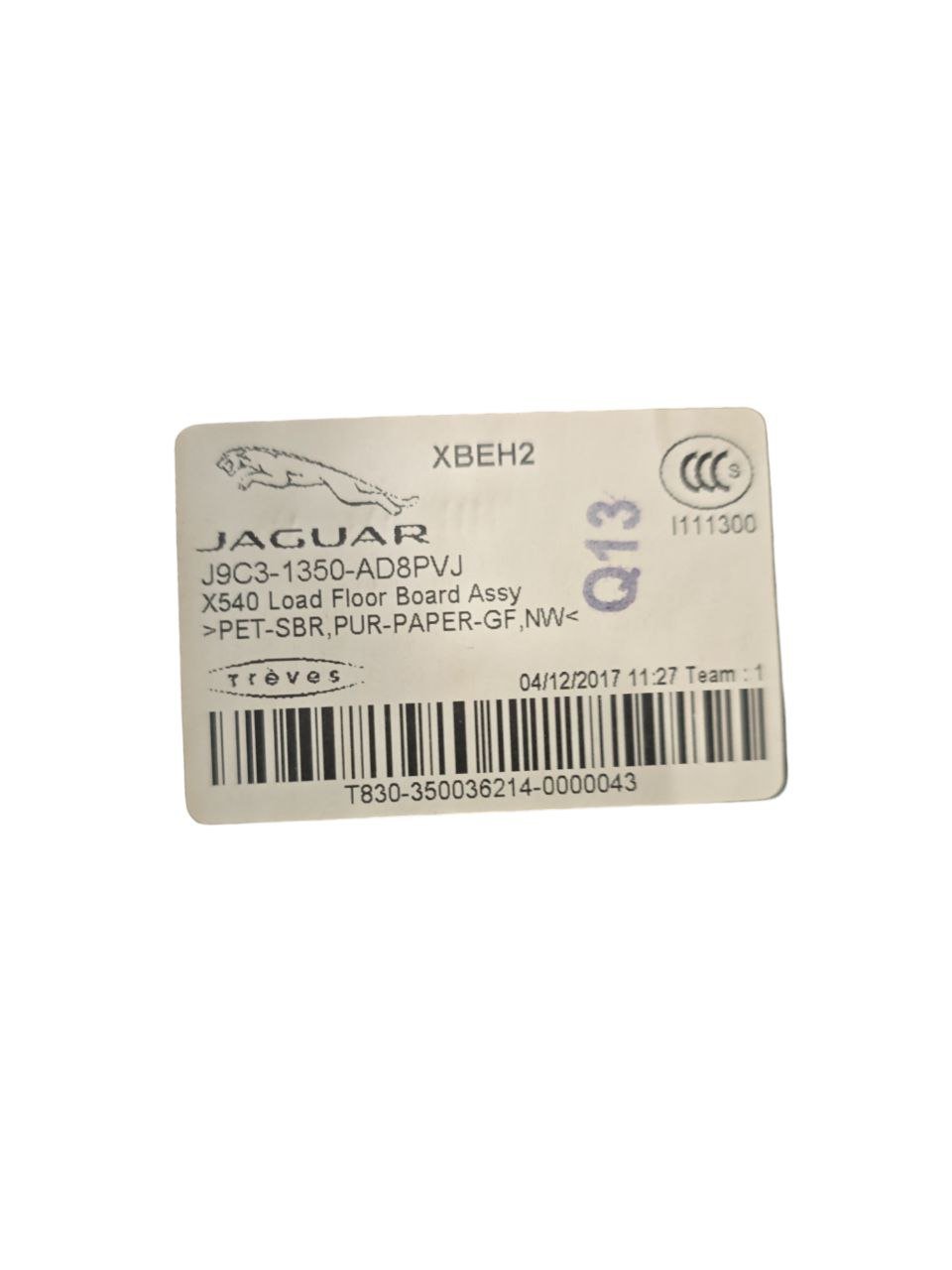 Tappetino / Ripiano Bagagliaio Jaguar E - Pace X540 (2017>) Cod : J9C3 - 1350 - AD8PVJ - F&P CRASH SRLS - Ricambi Usati