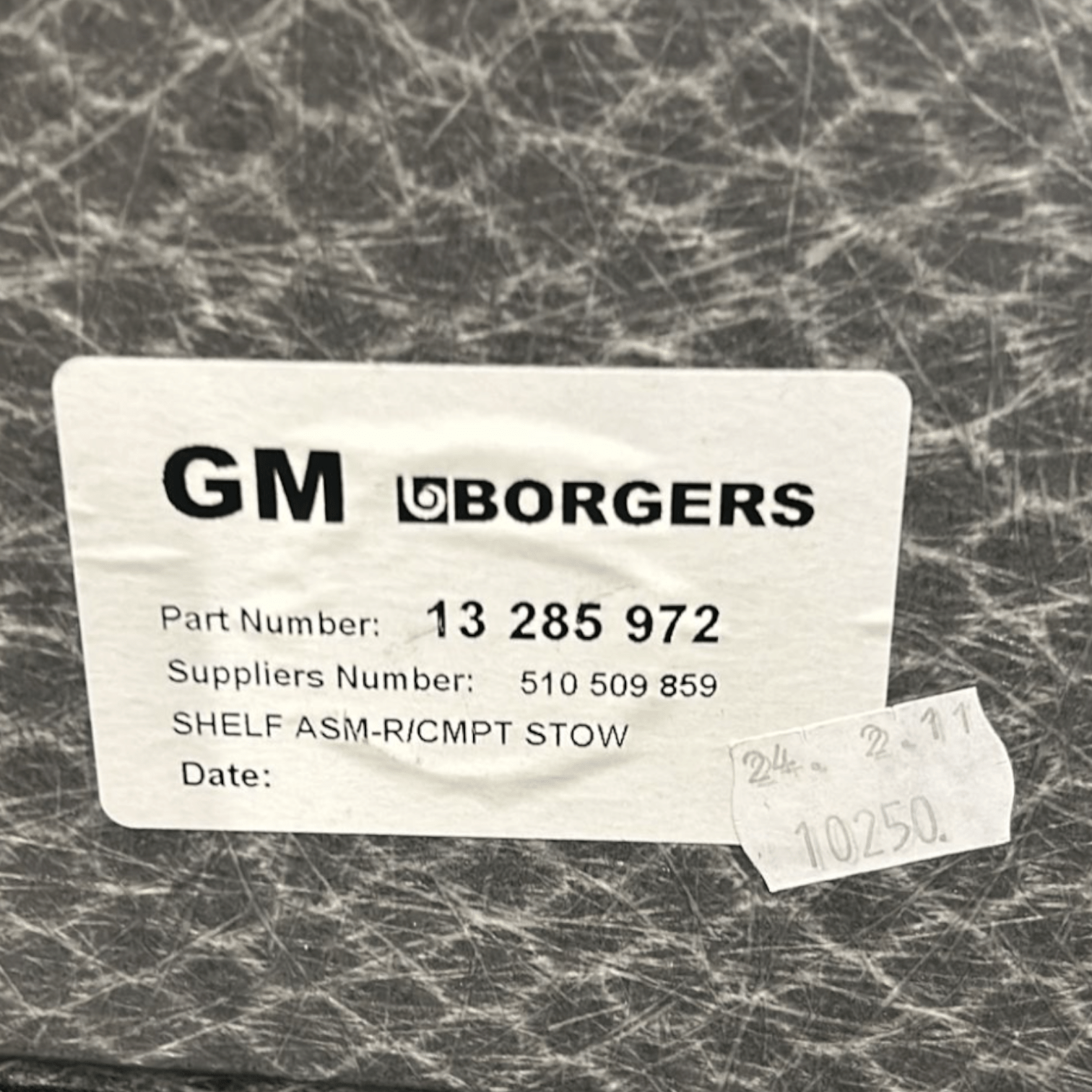 Tappeto / Ripiano Bagagliaio Opel Meriva B cod:13285972 (2010 > 2017) - F&P CRASH SRLS - Ricambi Usati