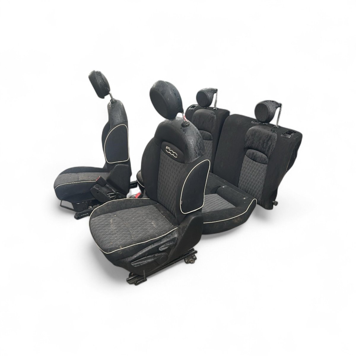 Tappezzeria / sedili in pelle e stoffa neri e grigi Fiat 500X Sport (2014 > ) - F&P CRASH SRLS - Ricambi Usati
