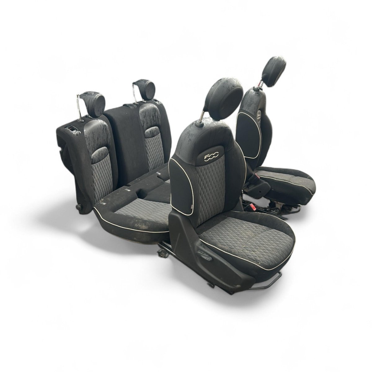 Tappezzeria / sedili in pelle e stoffa neri e grigi Fiat 500X Sport (2014 > ) - F&P CRASH SRLS - Ricambi Usati