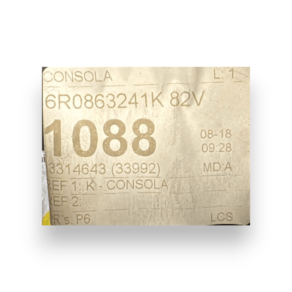 Tunnel centrale Volkswagen Polo V cod.6R0863241K (2009 - 2017) - F&P CRASH SRL - Ricambi Usati