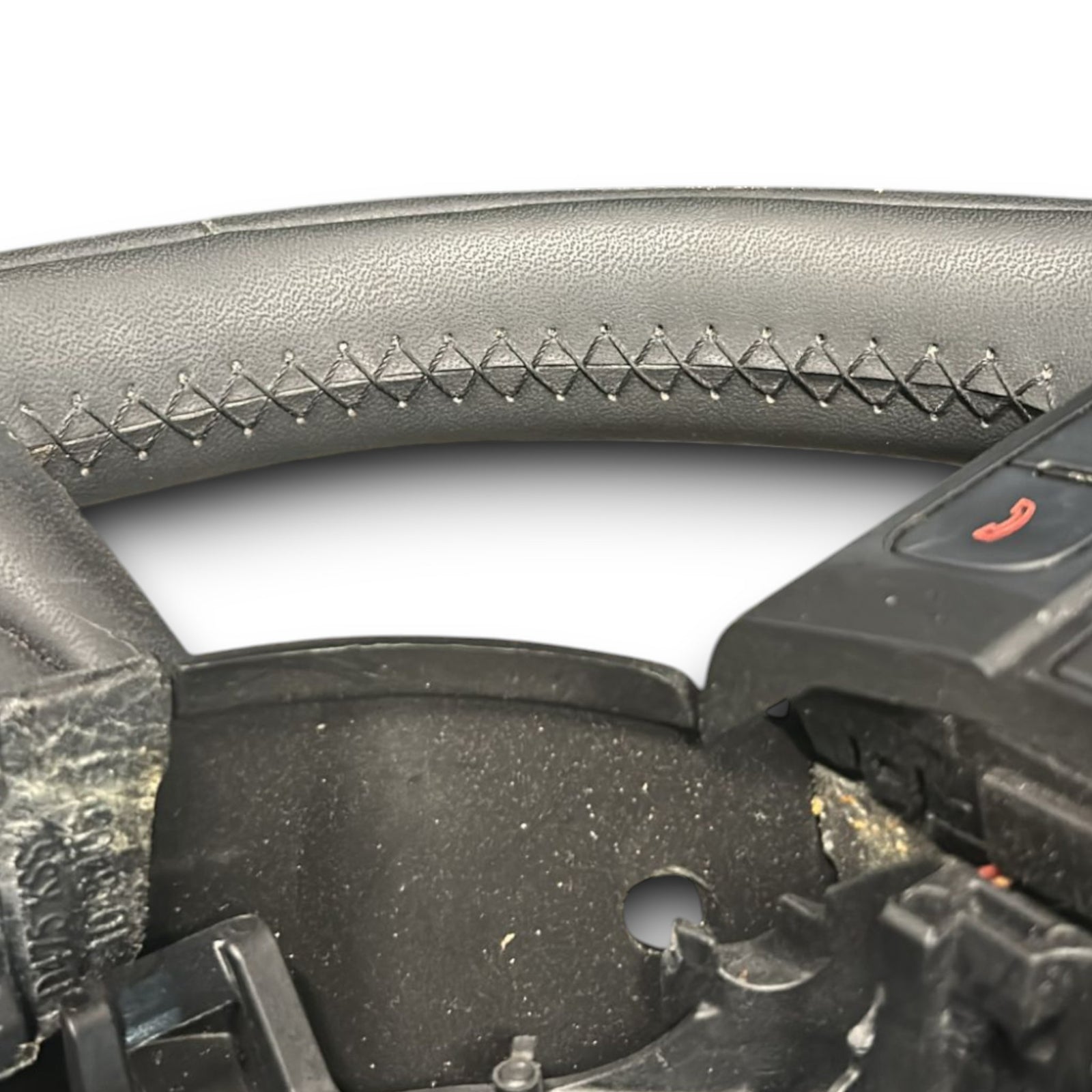 Steering Wheel / Flat Leather Steering Fiat 500 X code.1041989 (2014 > ) + Steering Wheel Controls and Paddles - F&P CRASH SRLS - Used Spare Parts