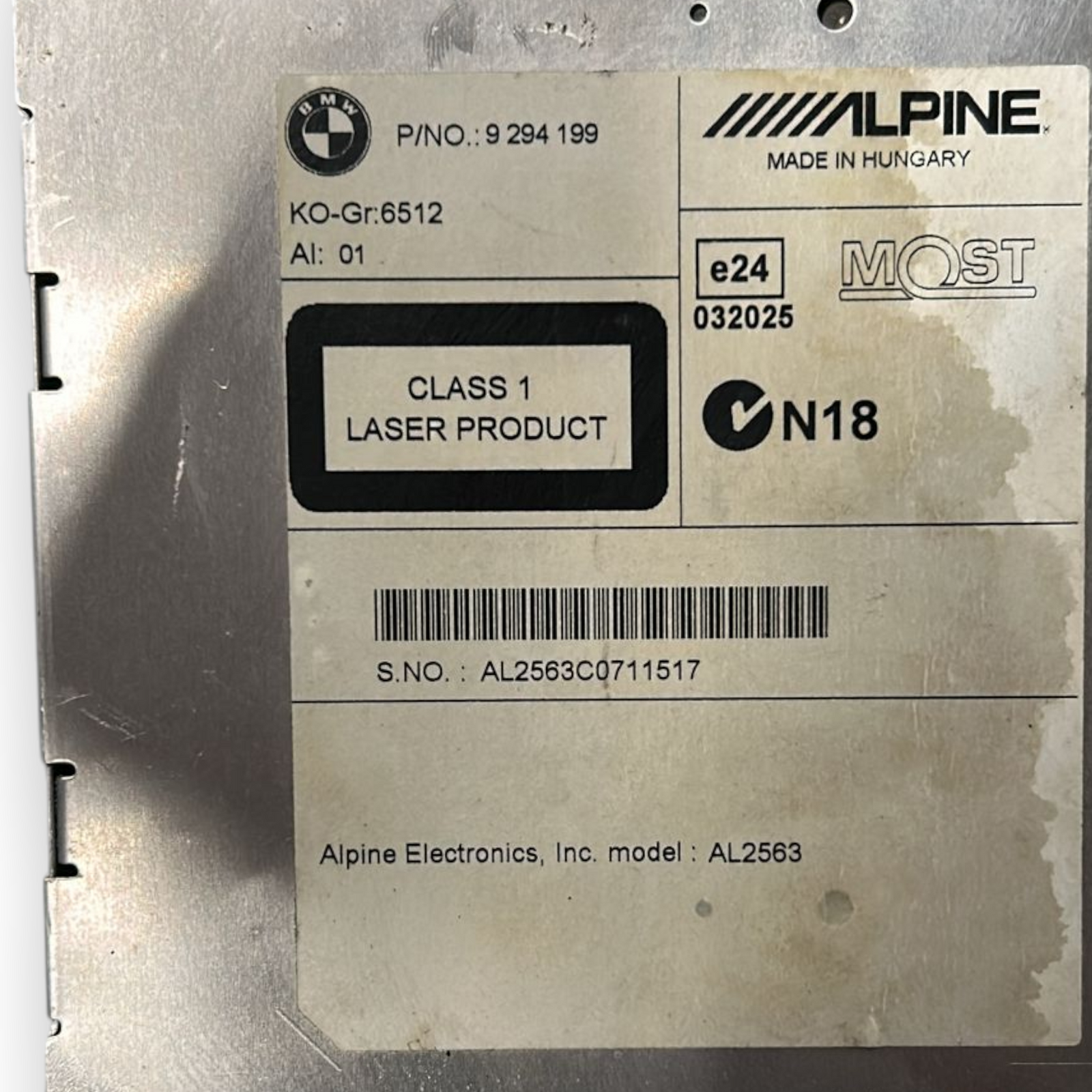 Stero / autoradio bmw serija 1 f20 kod:9294199 (2011 > 2019) 