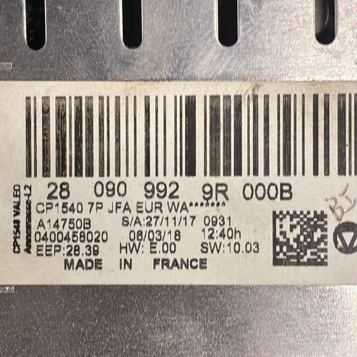 Дисплей / стерео рено гранде сценик серия iv код : 280909929r000b (2016 - 2023) + автоматични климатични команди 