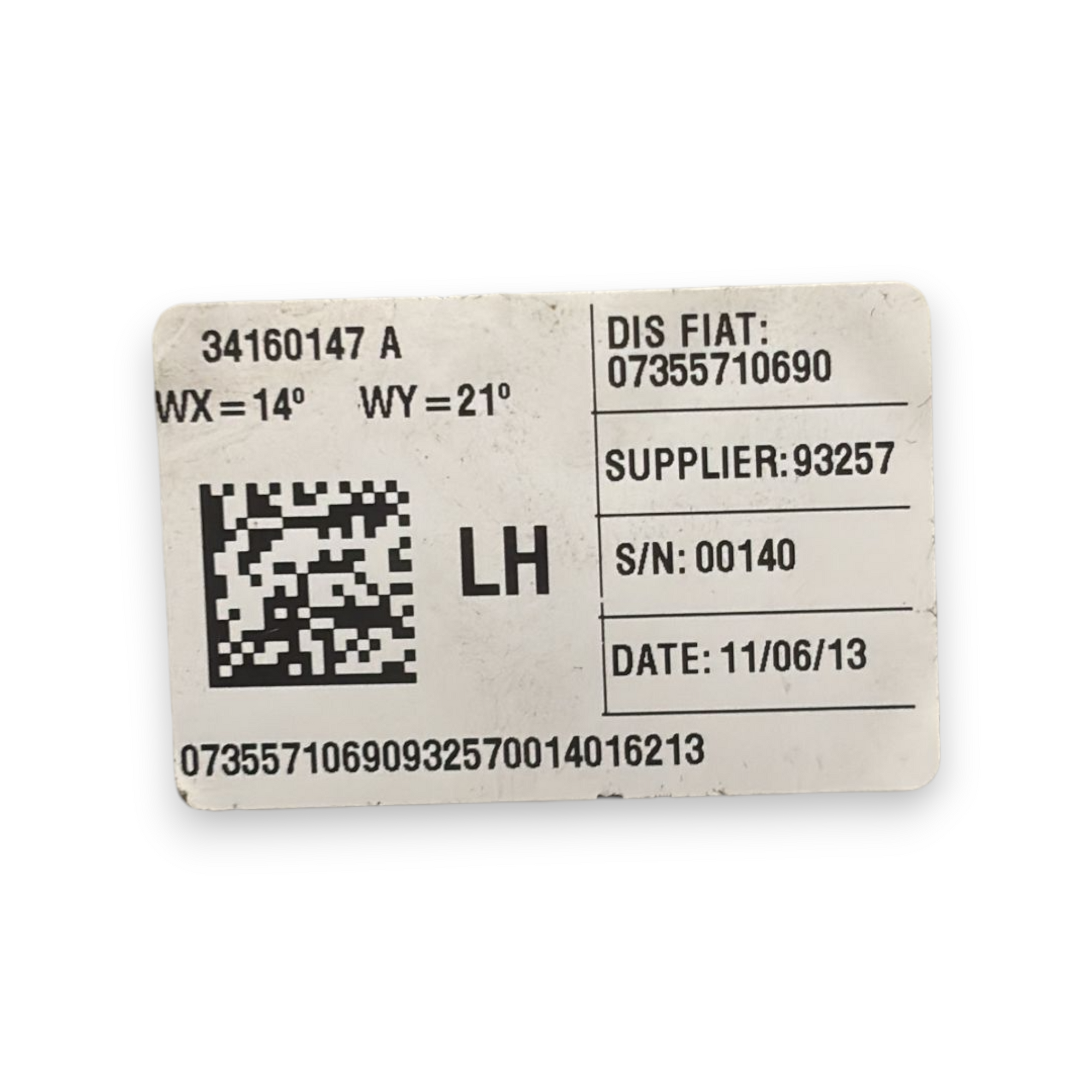 Zadnji varnostni pas desni (dx) fiat 500L koda:07355710680 (2012-2022) 