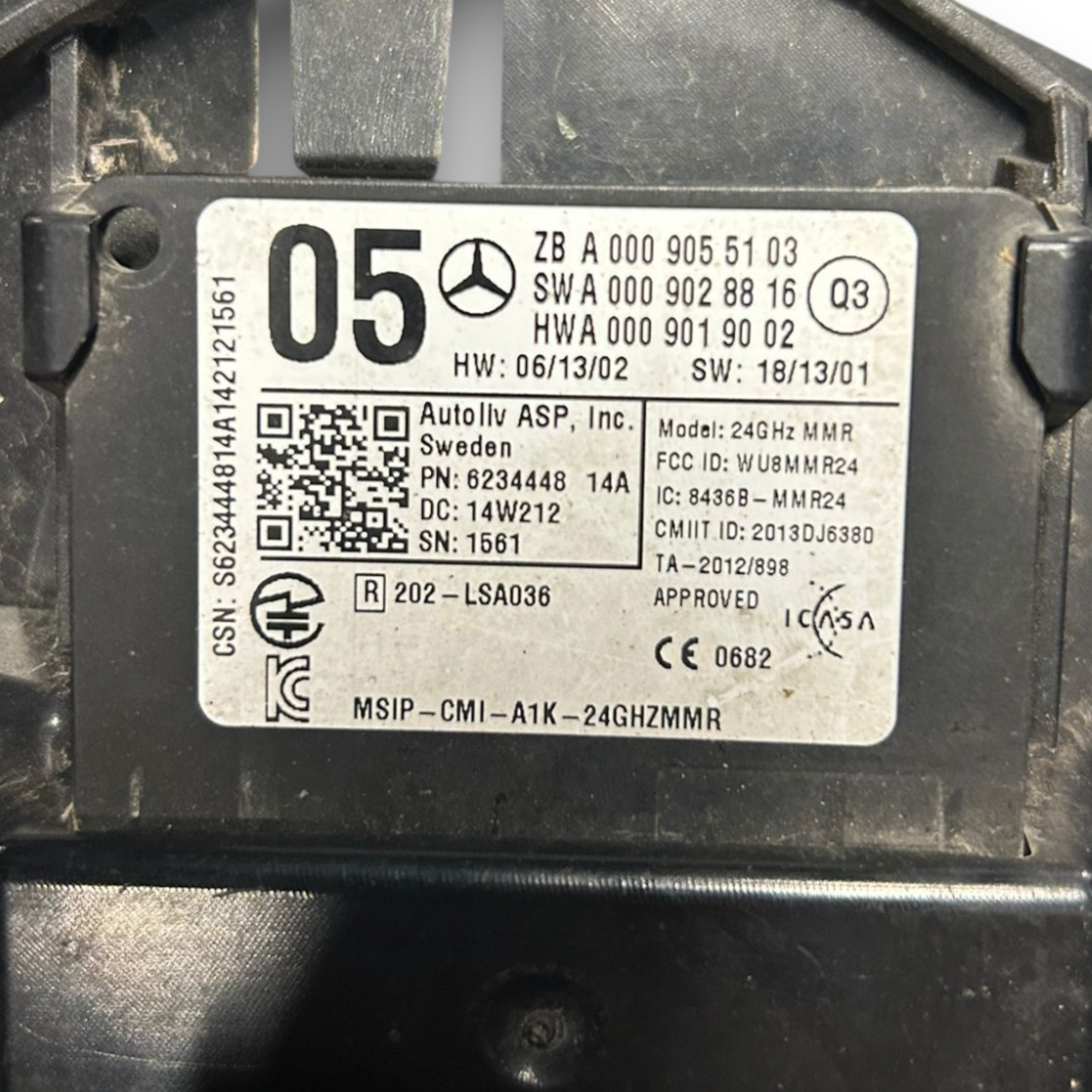 Radar sensor mercedes klasse a w176 code:A0009055103 (2012 > 2018) 