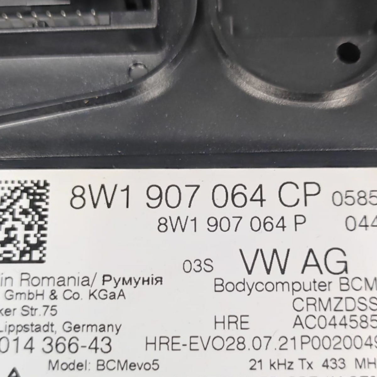 Central de confort audi q8 code : 8w1907064cp (2018-) 
