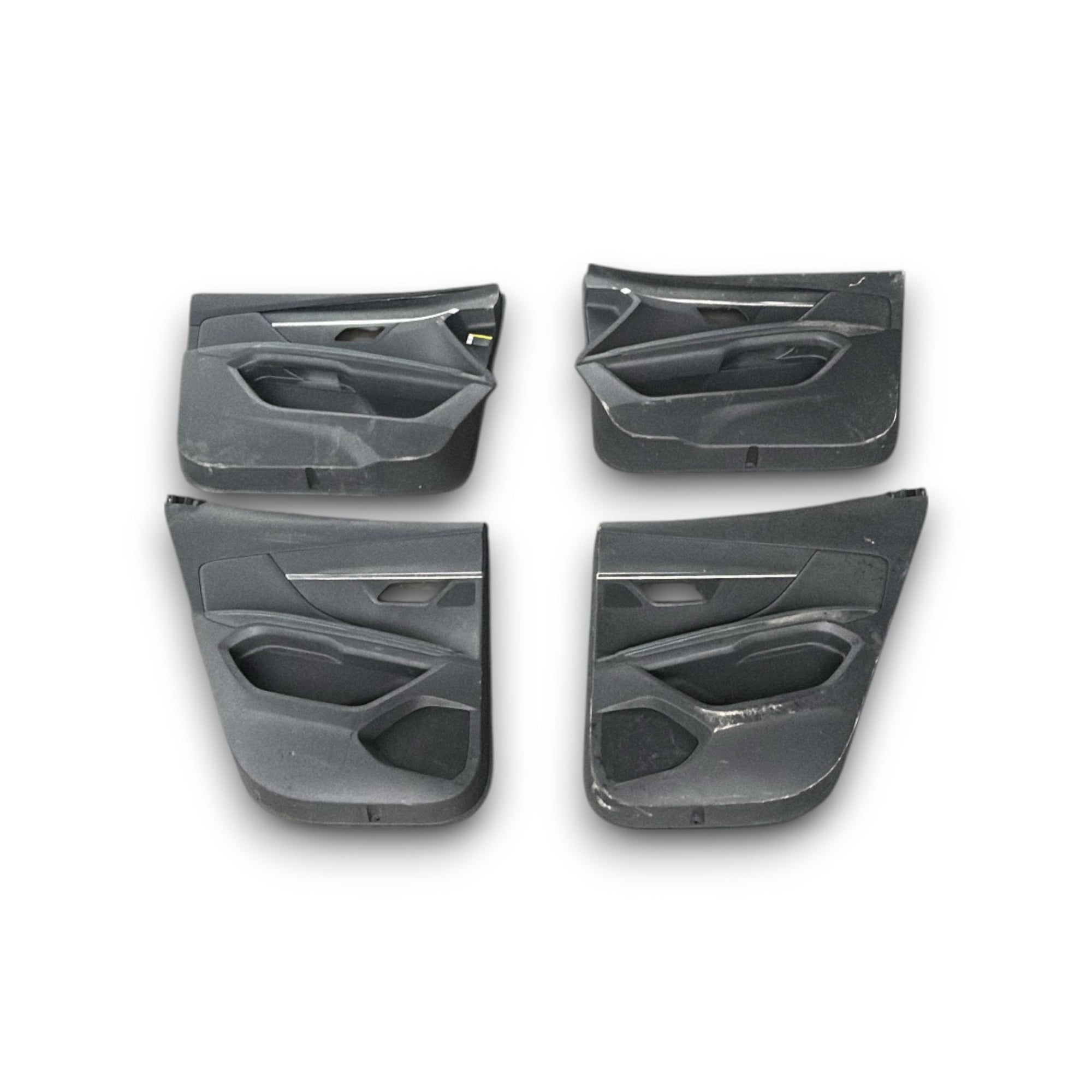 Square / ensembles en cuir et tissu noir et gris (GT - Ligne) Peugeot 3008 II (2016> 2023) avec des coutures bleues