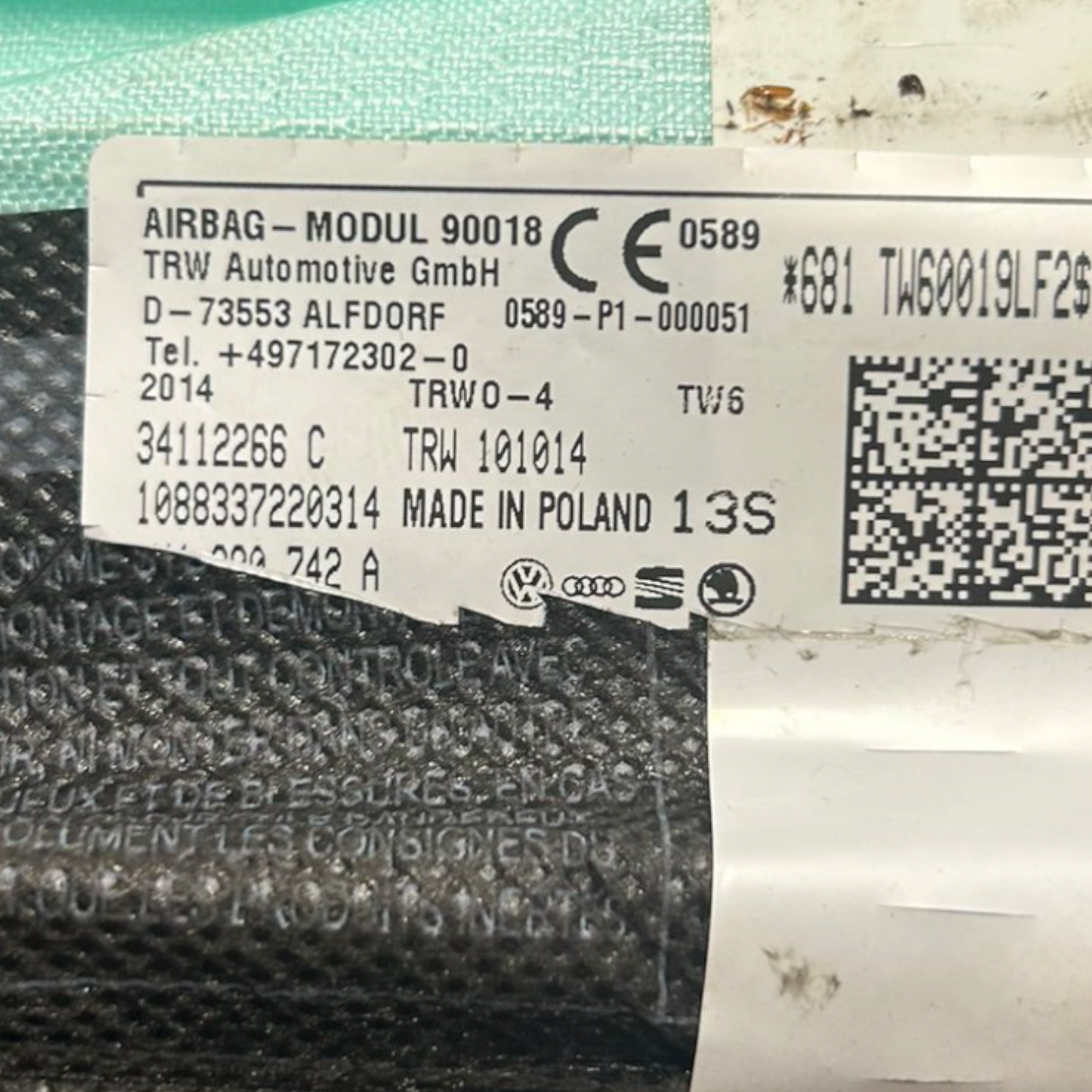 Airbag a tendi anteriore destra audi a3 8v cod:34112266C (2012 > 2020)