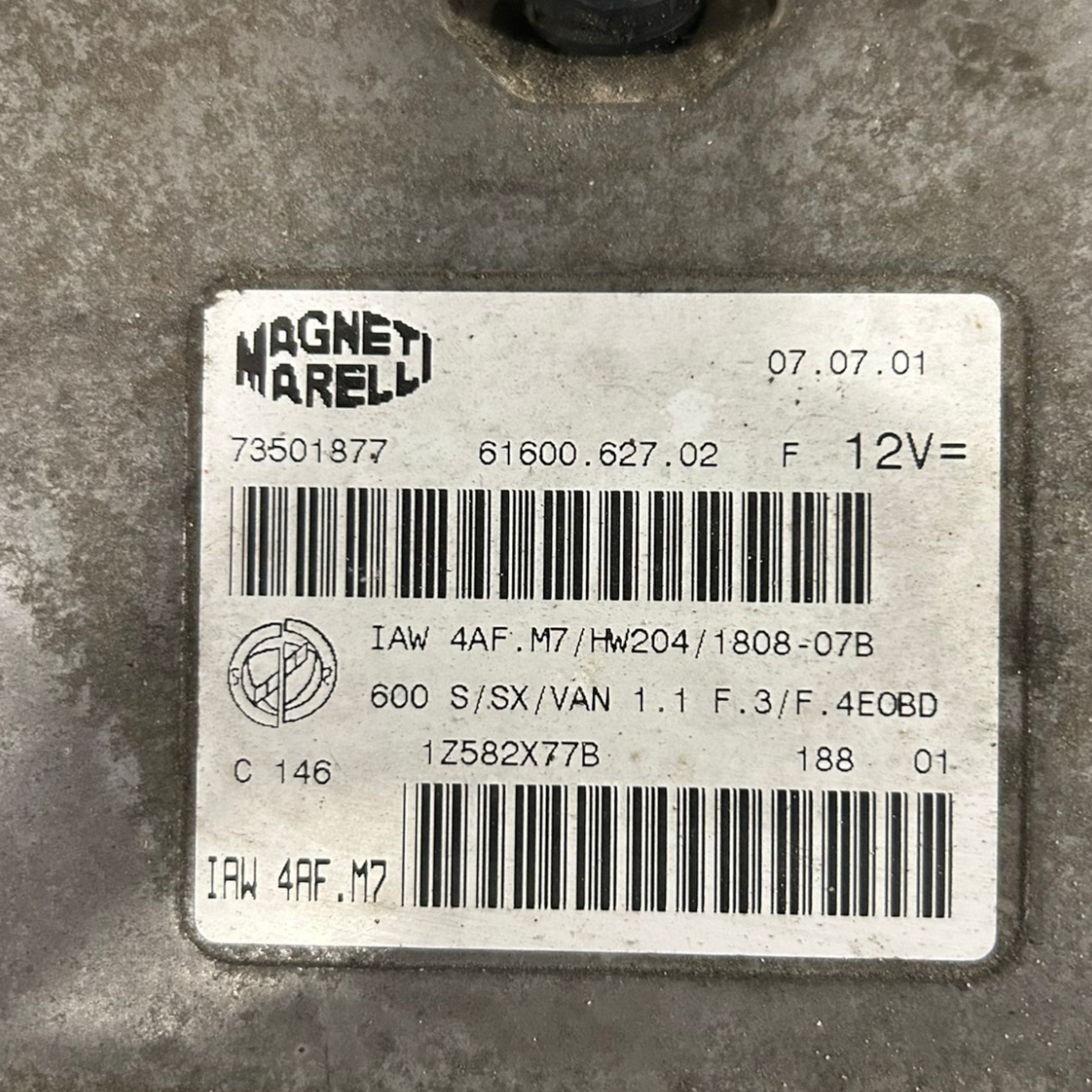 Motor ecu centrale fiat 600 1.1 benzine cod:73501877 (1998 > 2010) 