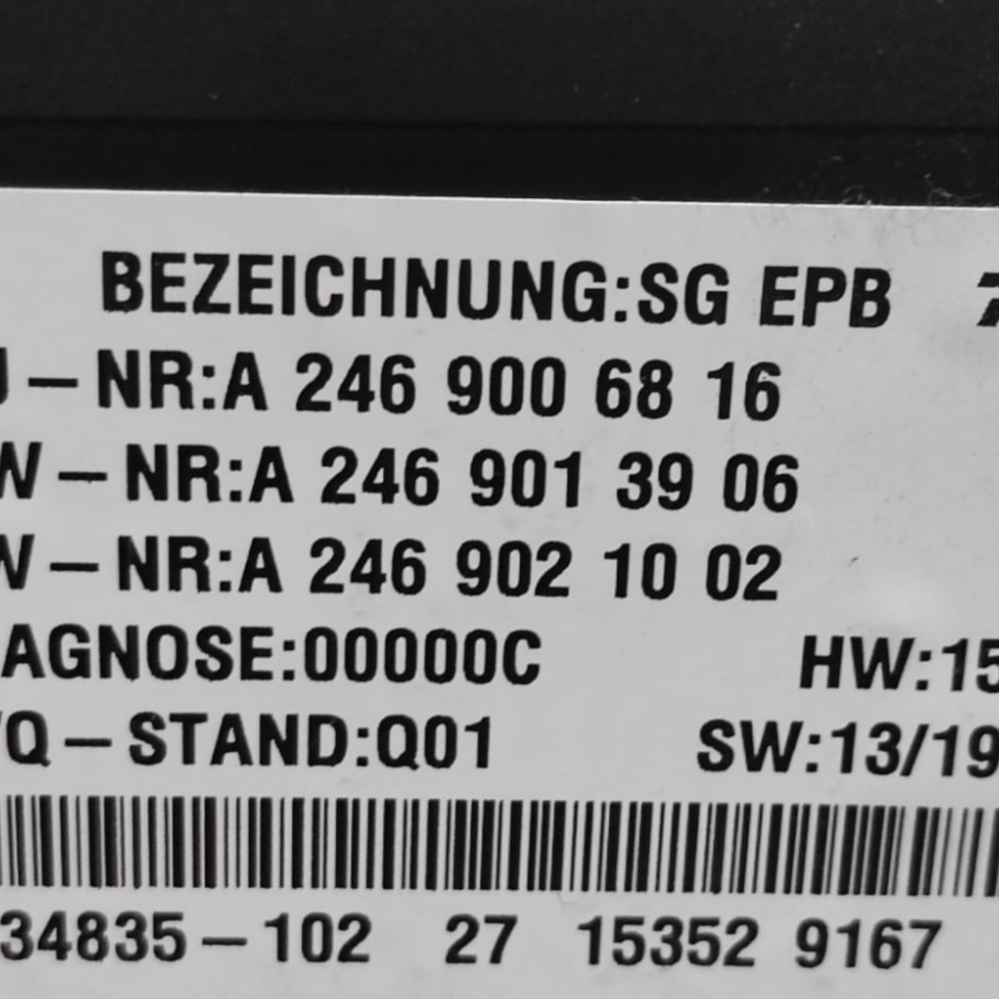 Parkbremse Steuergerät Mercedes Klasse A W176 Cod: A2469006816 (2012-2018) 