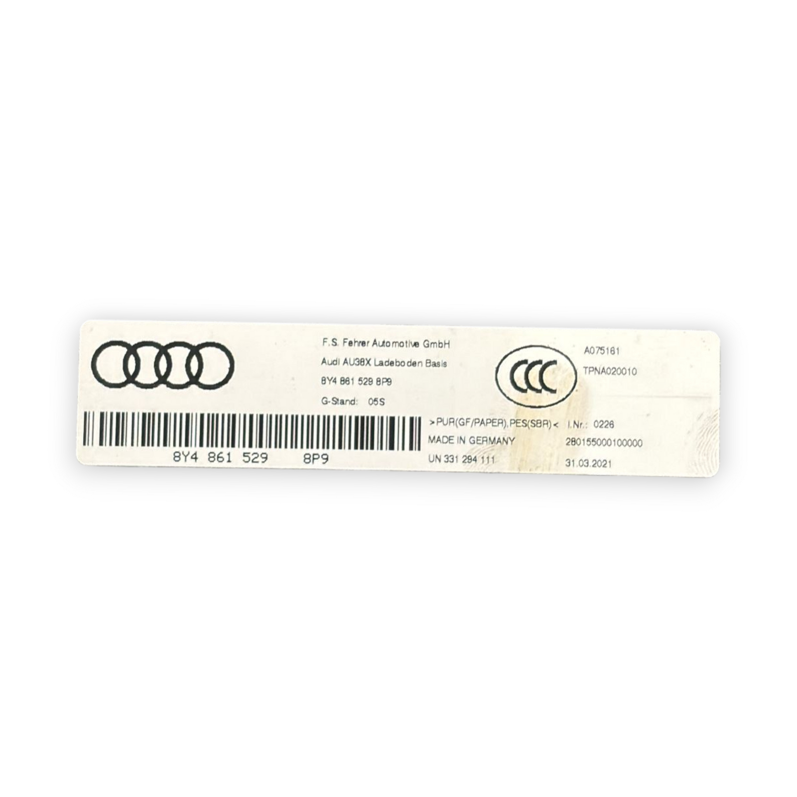 Répiano / tapis de coffre audi a3 8y cod:8y48615298p9 (2020-) 