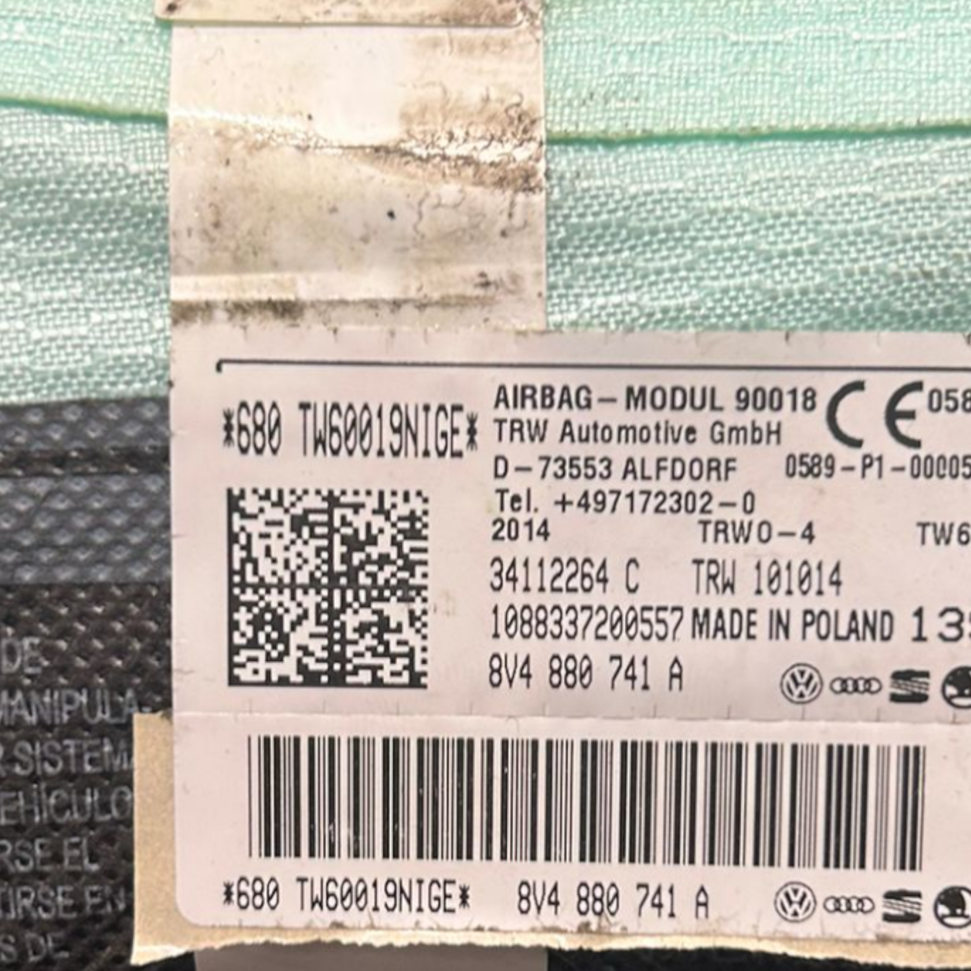 Airbag a tendina anteriore sinistra  audi a3 8v cod:8V4880741A (2012 > 2020)