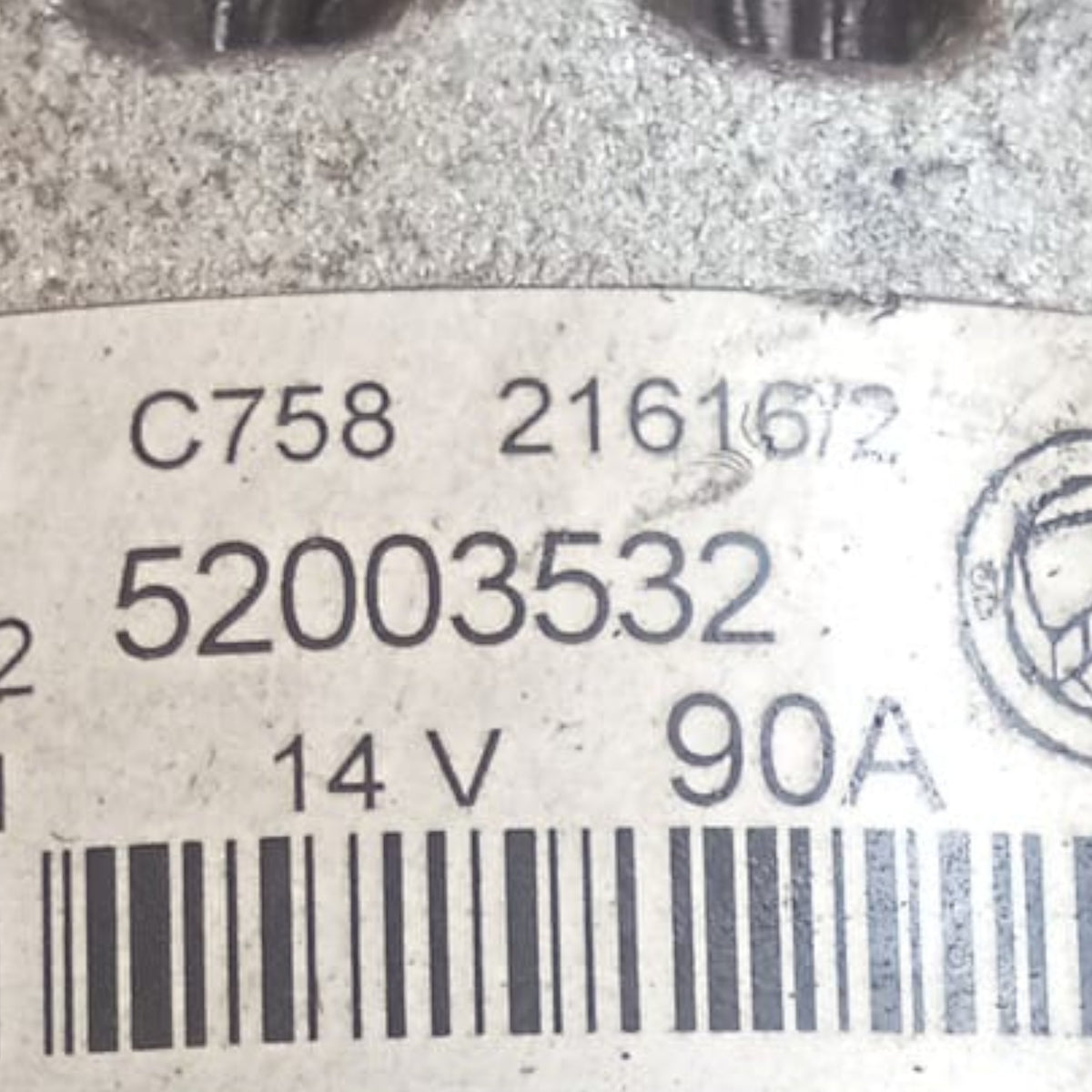 Fiat 500 alternator code . 52003532 1.2 gasoline (2007 > 2025) 
