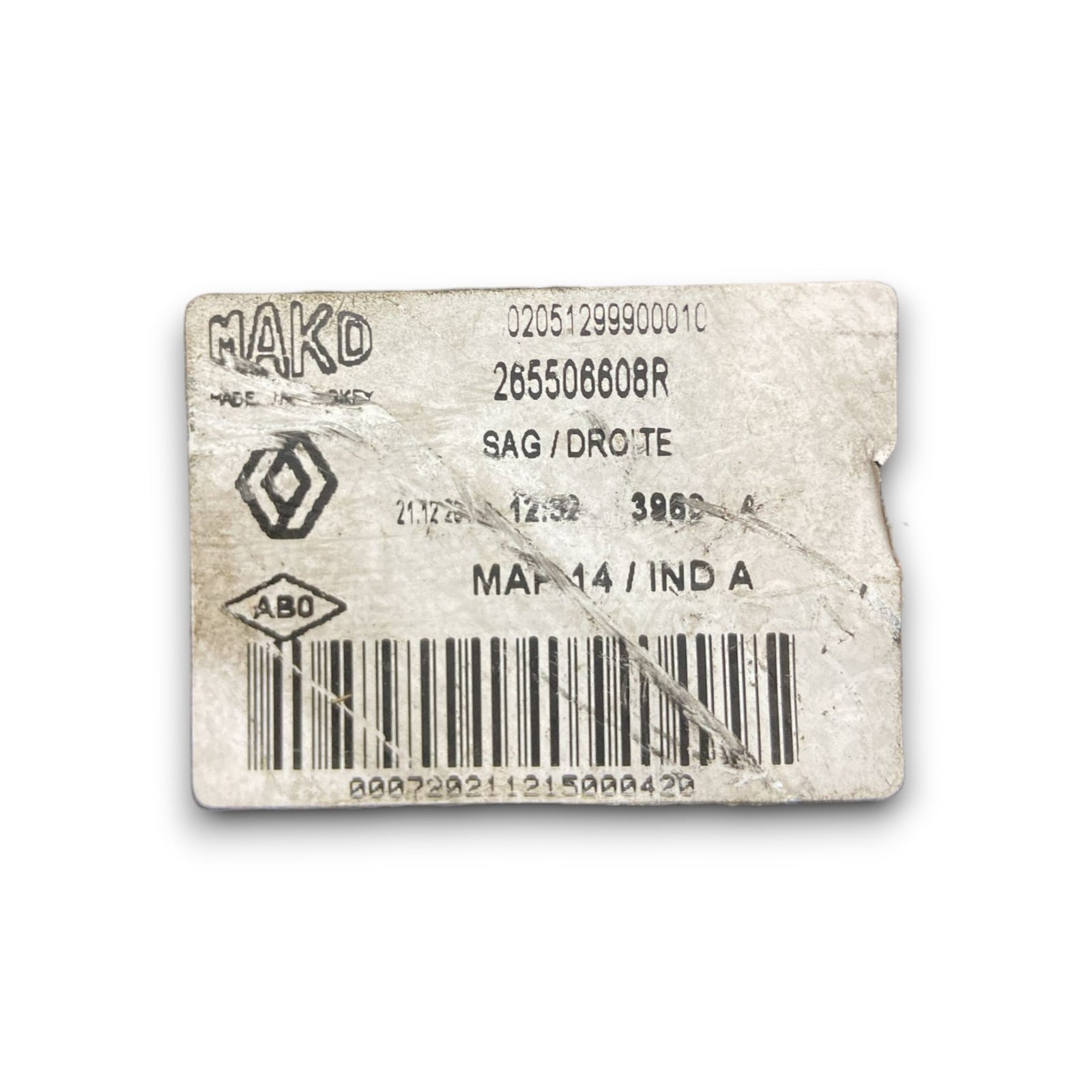 Stop posteriore destro renault clio IV cod . 265506608r (2012 > 2021)