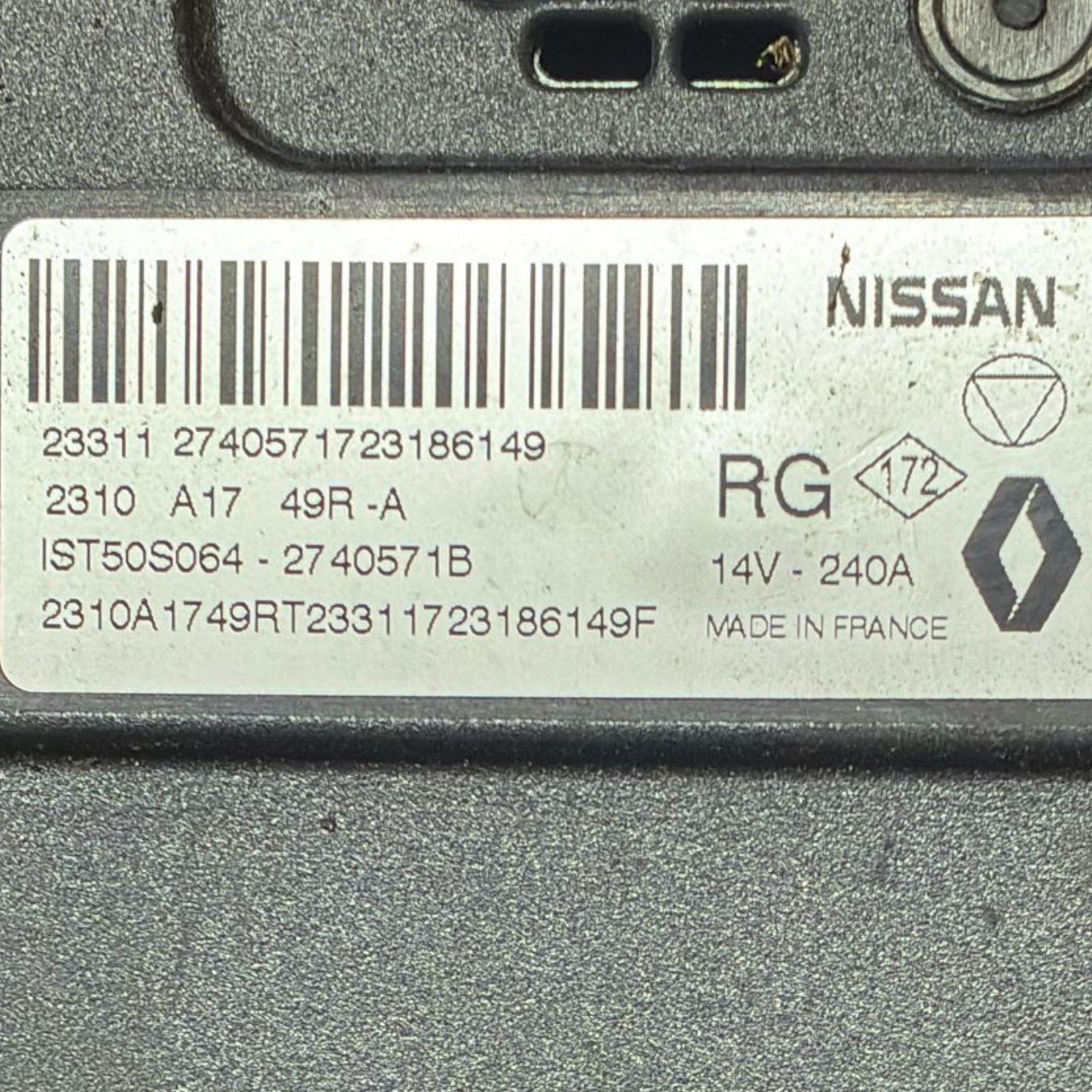 Alternatore nissan qashqai j12 cod . 2310a1749r 1.3 diesel (2021 >)