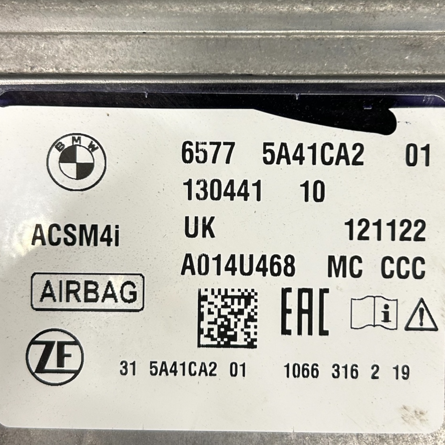 Centralina airbag mini countryman f60 kod:5A41CA2 (2017 > 2024) 