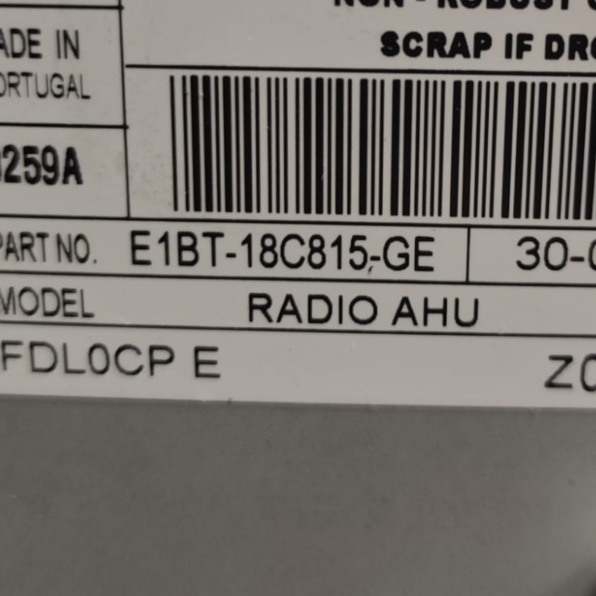 Koda krmilne enote avtoradia Ford c-max: e1bt18c815ge (2010-2019)
