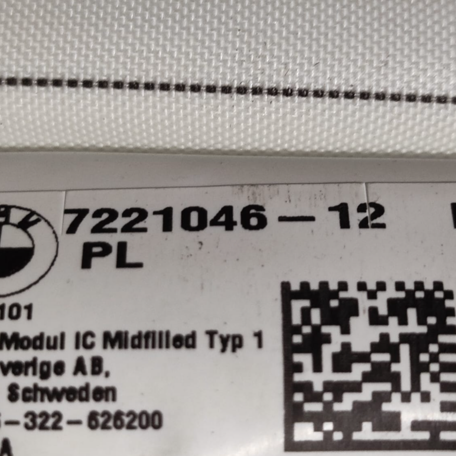 Airbag A Tendina Destro Bmw Serie 1 F20 COD: 722104612 (2011-2019)