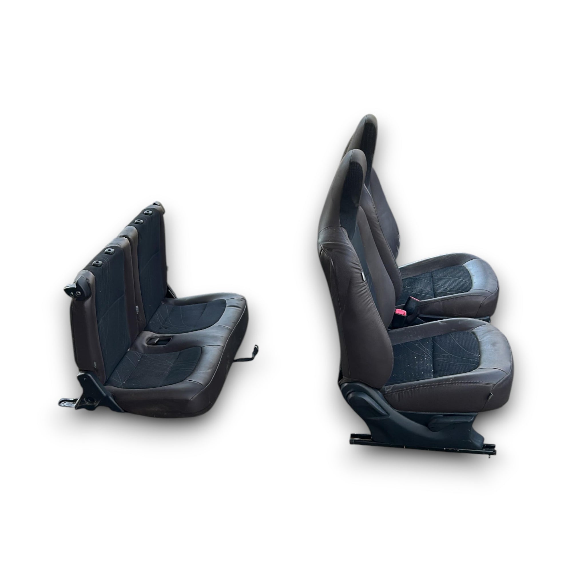 Toyota IQ (2008 > 2015) Polsterung / Sitze in braunem und schwarzem Leder und Stoff 