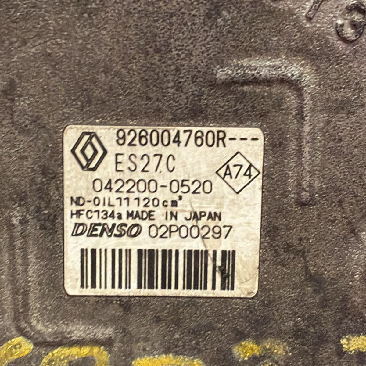 Airconditioningcompressor Renault Kangoo elektrisch cod: 926004760r (2013 - 2021) 