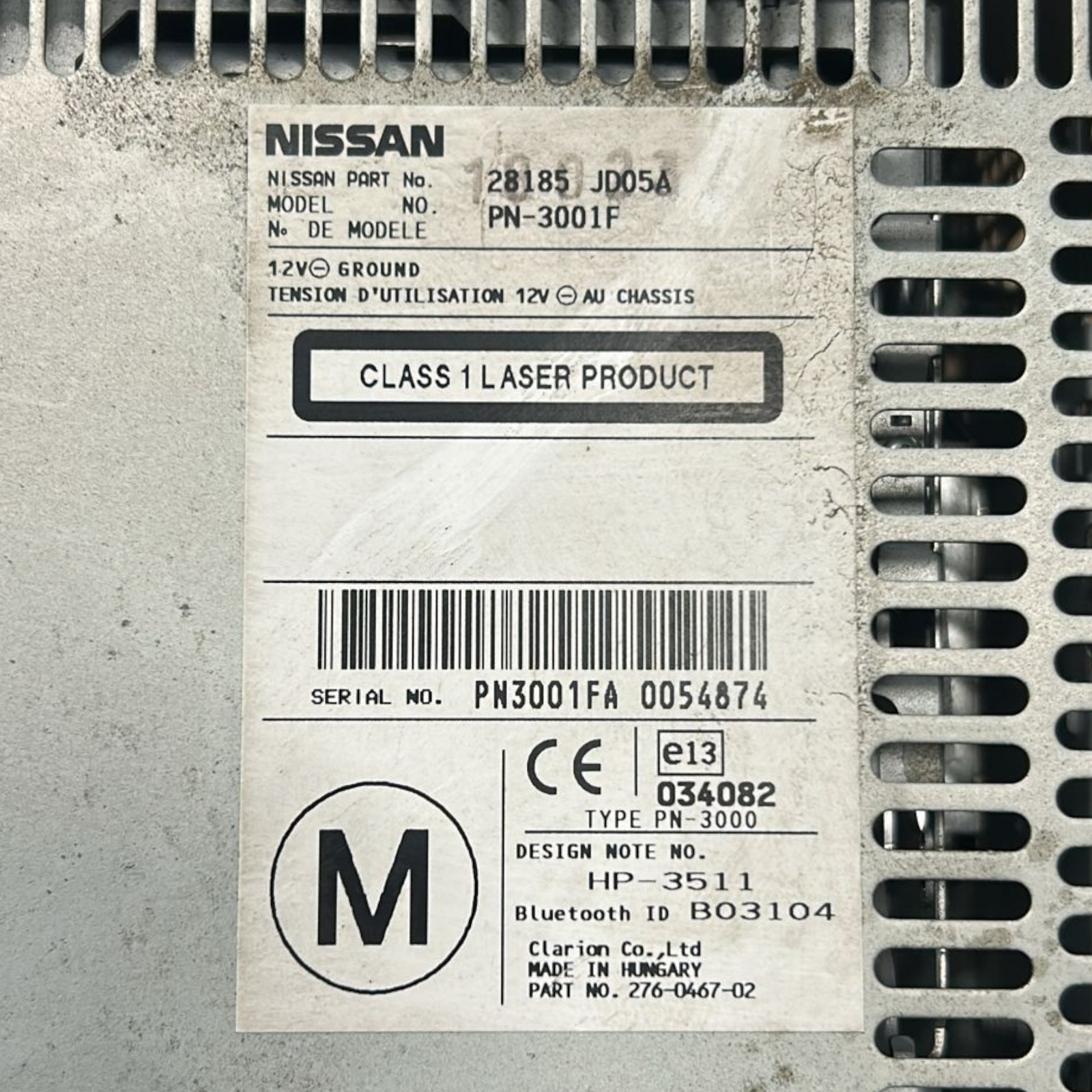 Stereo / autoradio nissan qashqai j10 cod:28185jd05a (2006 > 2014)