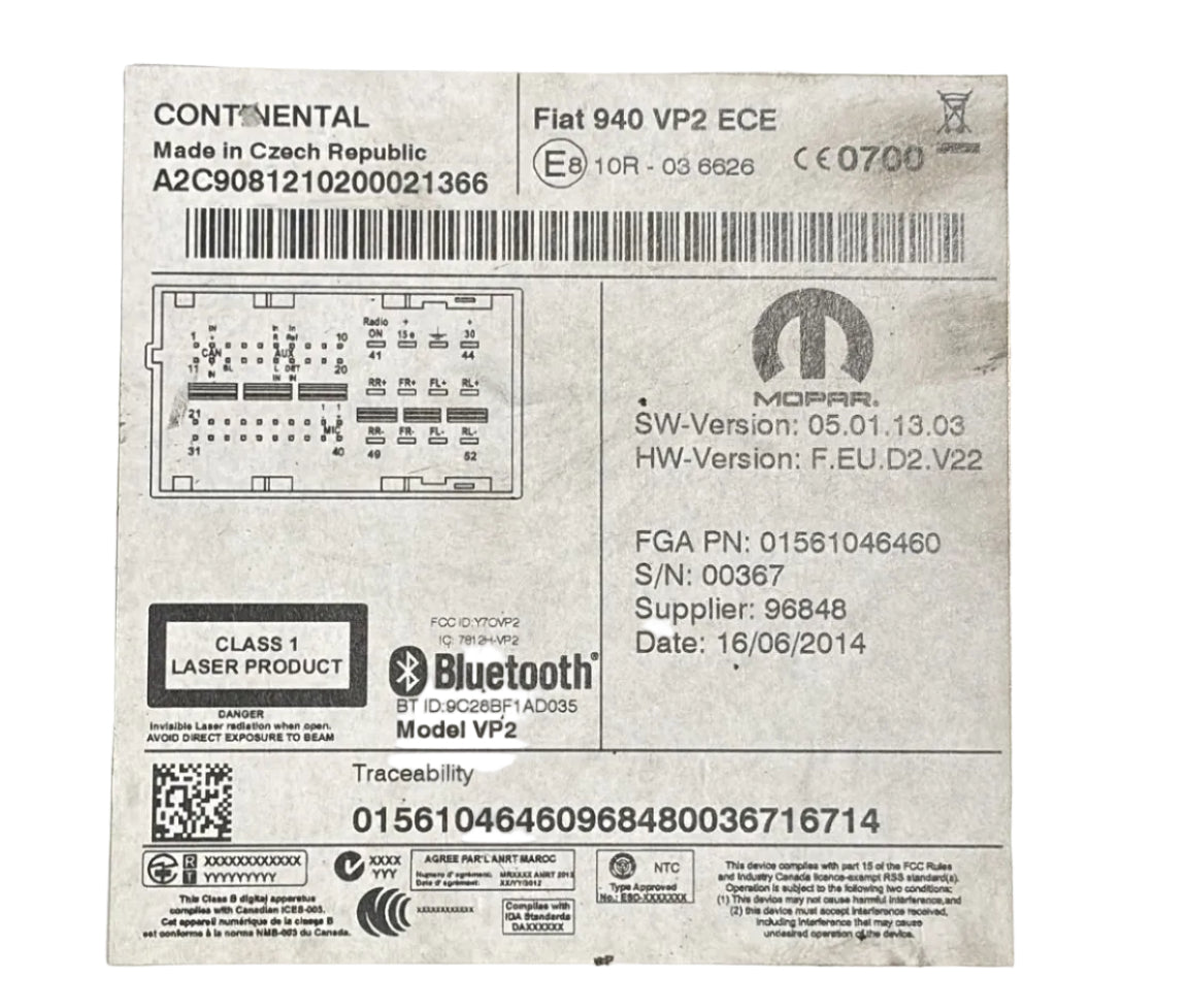 Zaslon / prikaz alfa romeo giulietta kod:01561046460 (2010-2020) 