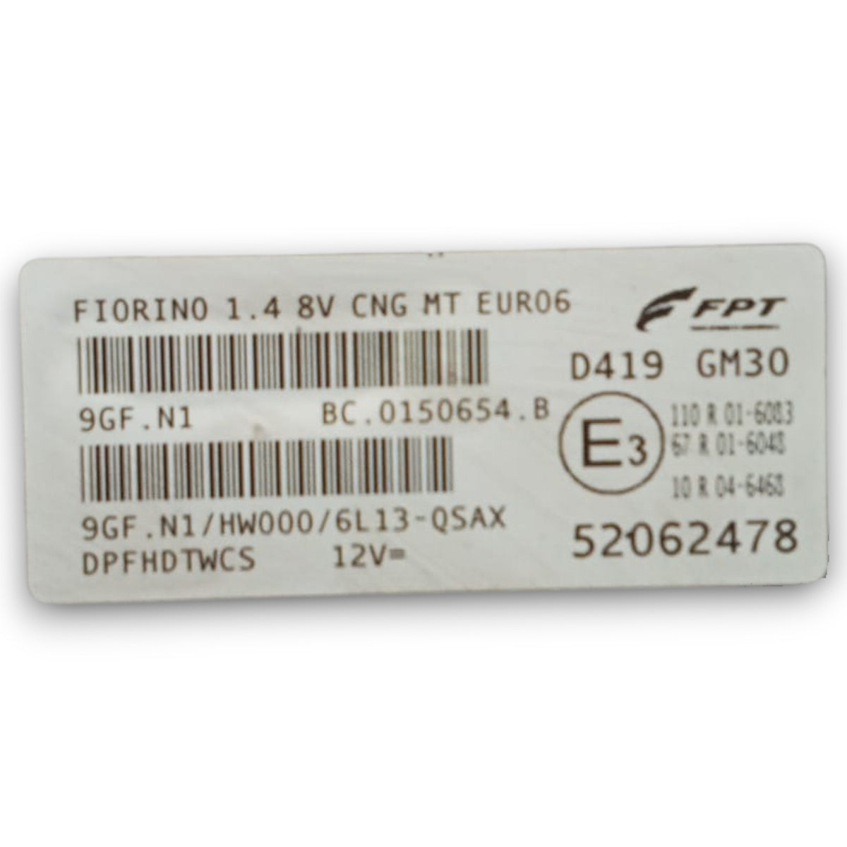 Centralna enota ECU motorja fiat fiorino III koda . 52062478 1.4 metan (2007 >) 