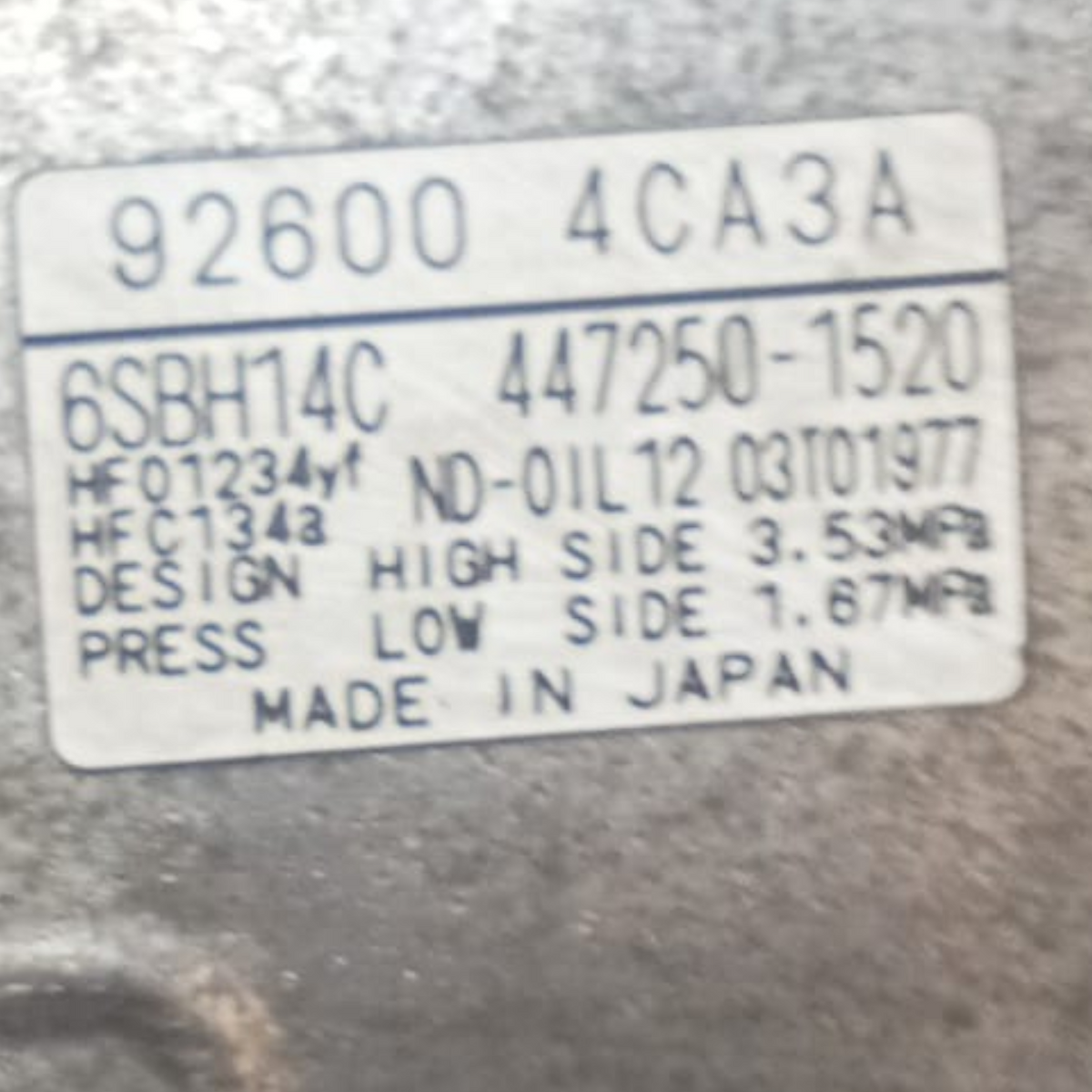 Klimakompressor Nissan X-Trail T32 Cod. 447250-1520 1.6 Diesel (2014 > 2020) 