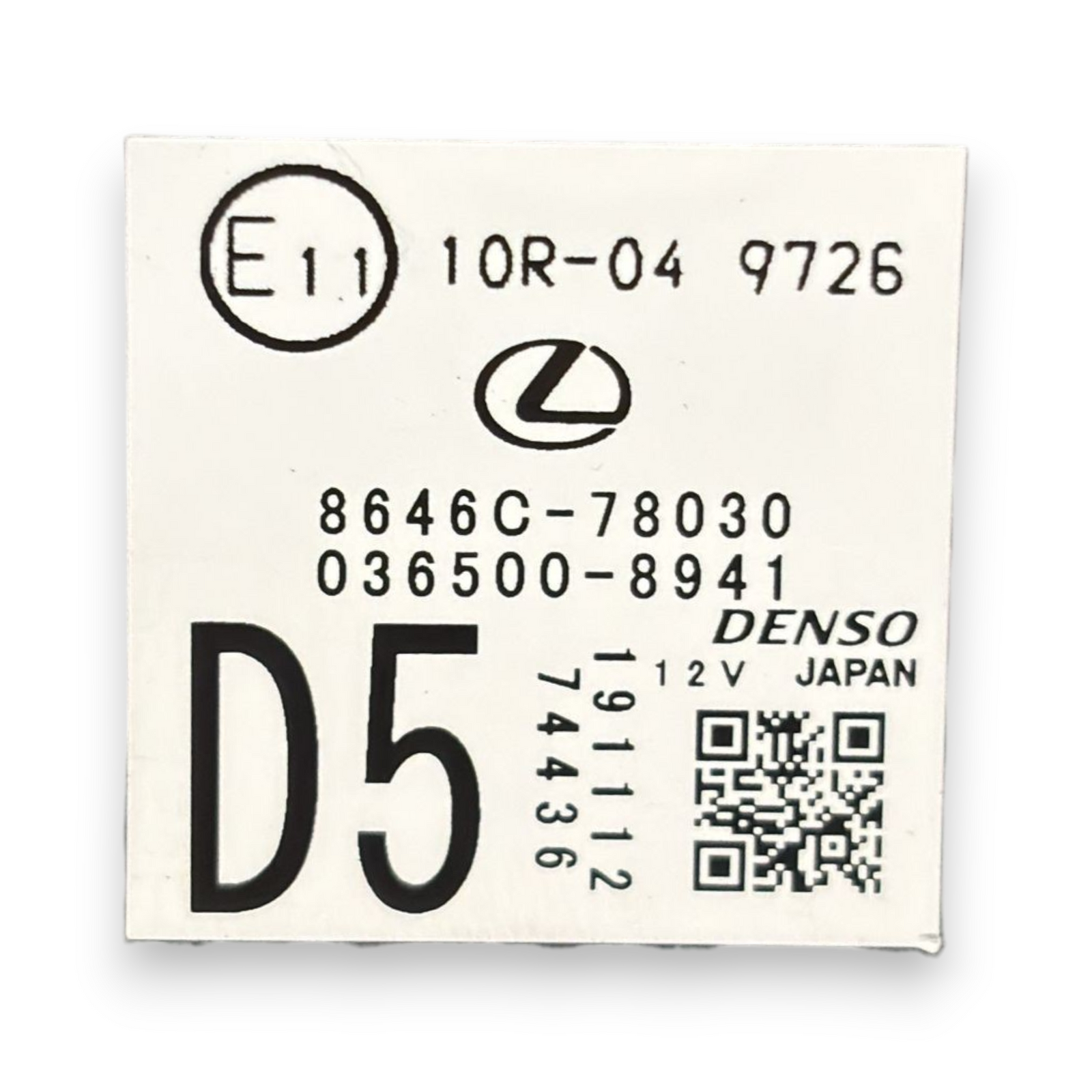 Telecamera posteriore lexus nx az20 cod:036500-8941 / 8646c-78030 (2021-)