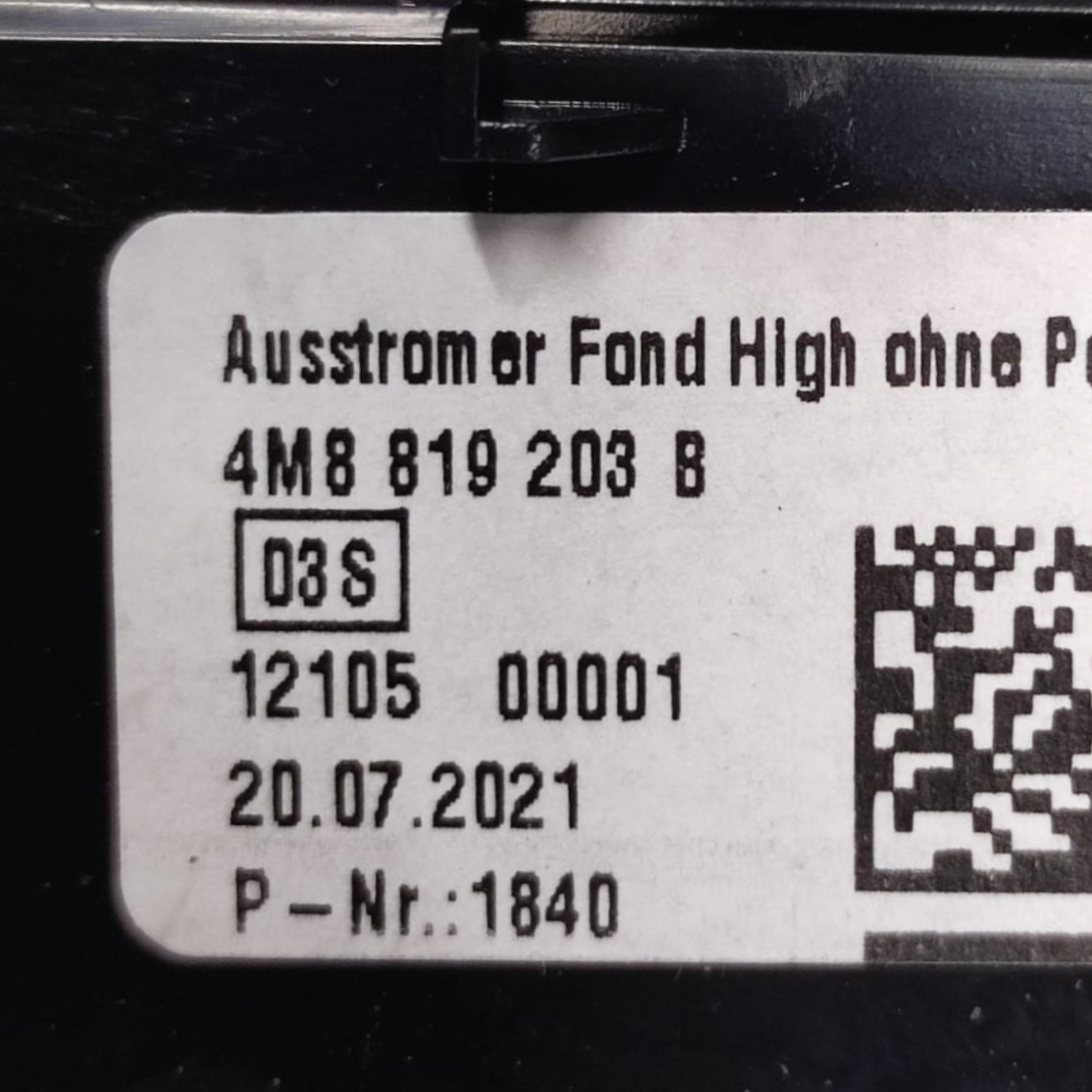 Bocchette aria tunnel centrale audi q8 cod: 4m8819203b (2018-)