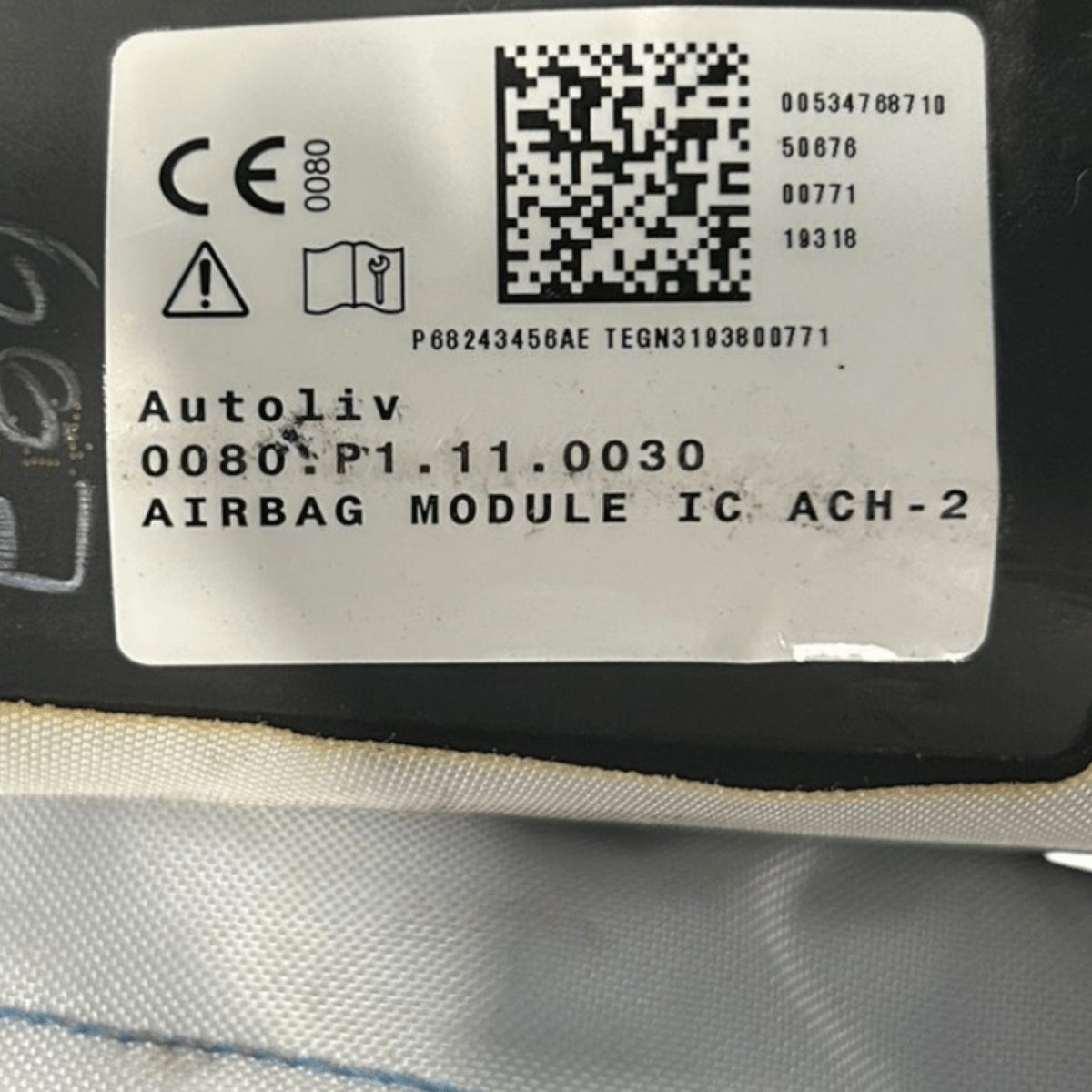 Airbag a tendina anteriore destra jeep compass cod:00534768710 (2016 >) - F&P CRASH SRLS - Ricambi Usati
