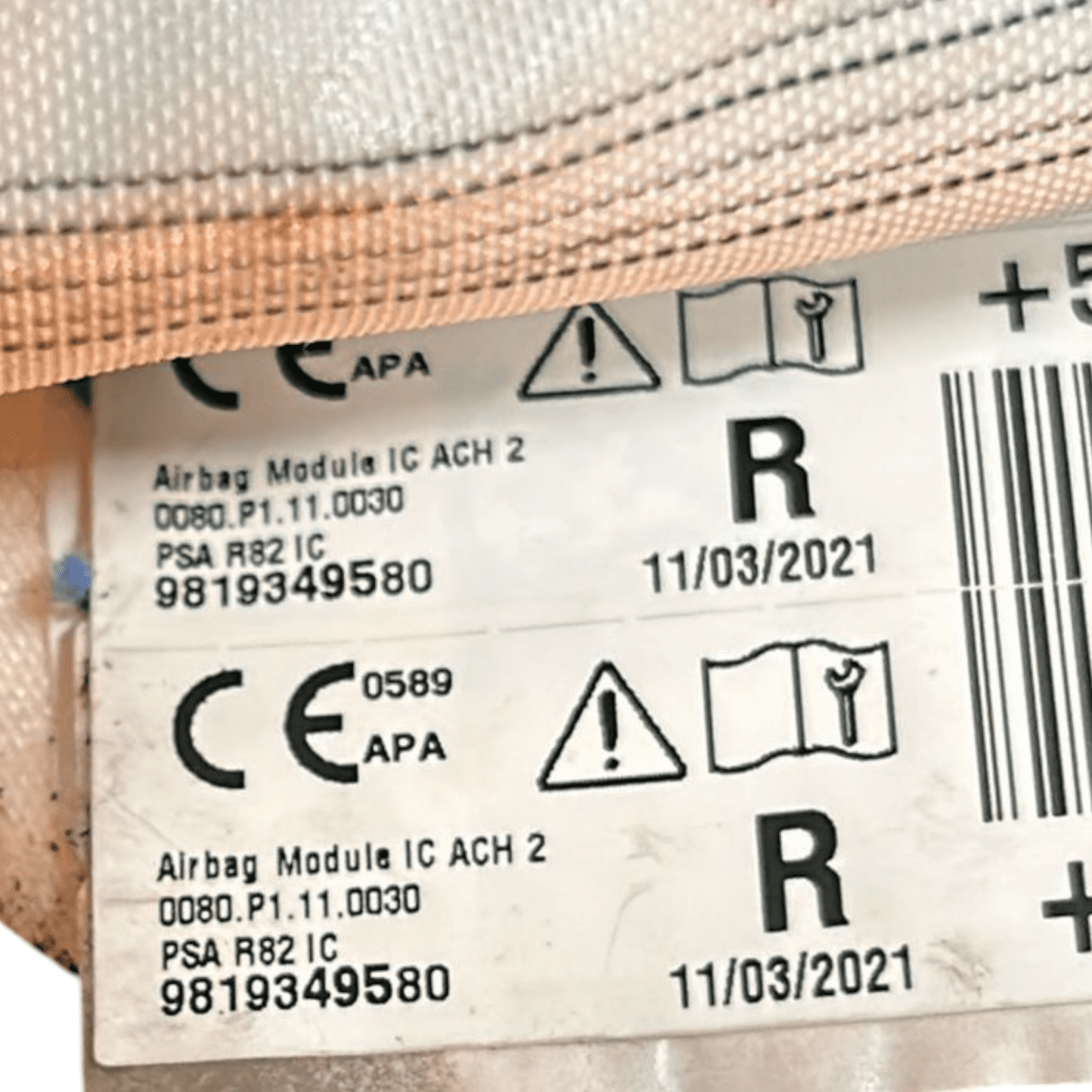 Airbag a tendina anteriore destra peugeot 508 cod:9819349580 (2018 >) - F&P CRASH SRL - Ricambi Usati