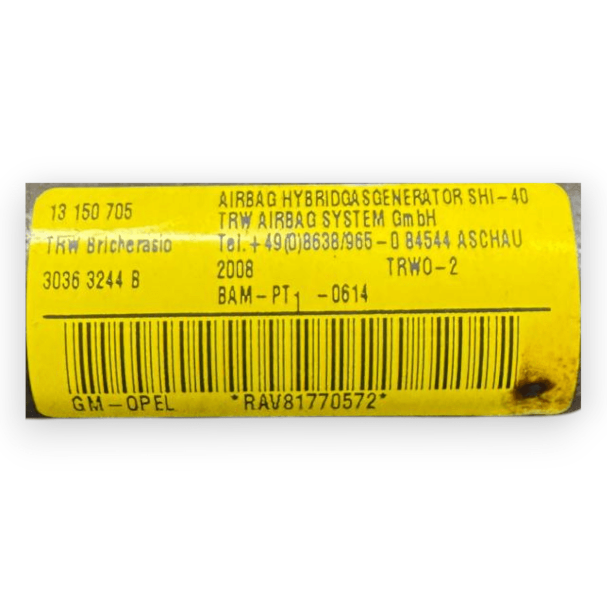 Airbag a tendina anteriore destro (dx) Opel Corsa D cod.30363244B (2006 - 2014) - F&P CRASH SRL - Ricambi Usati