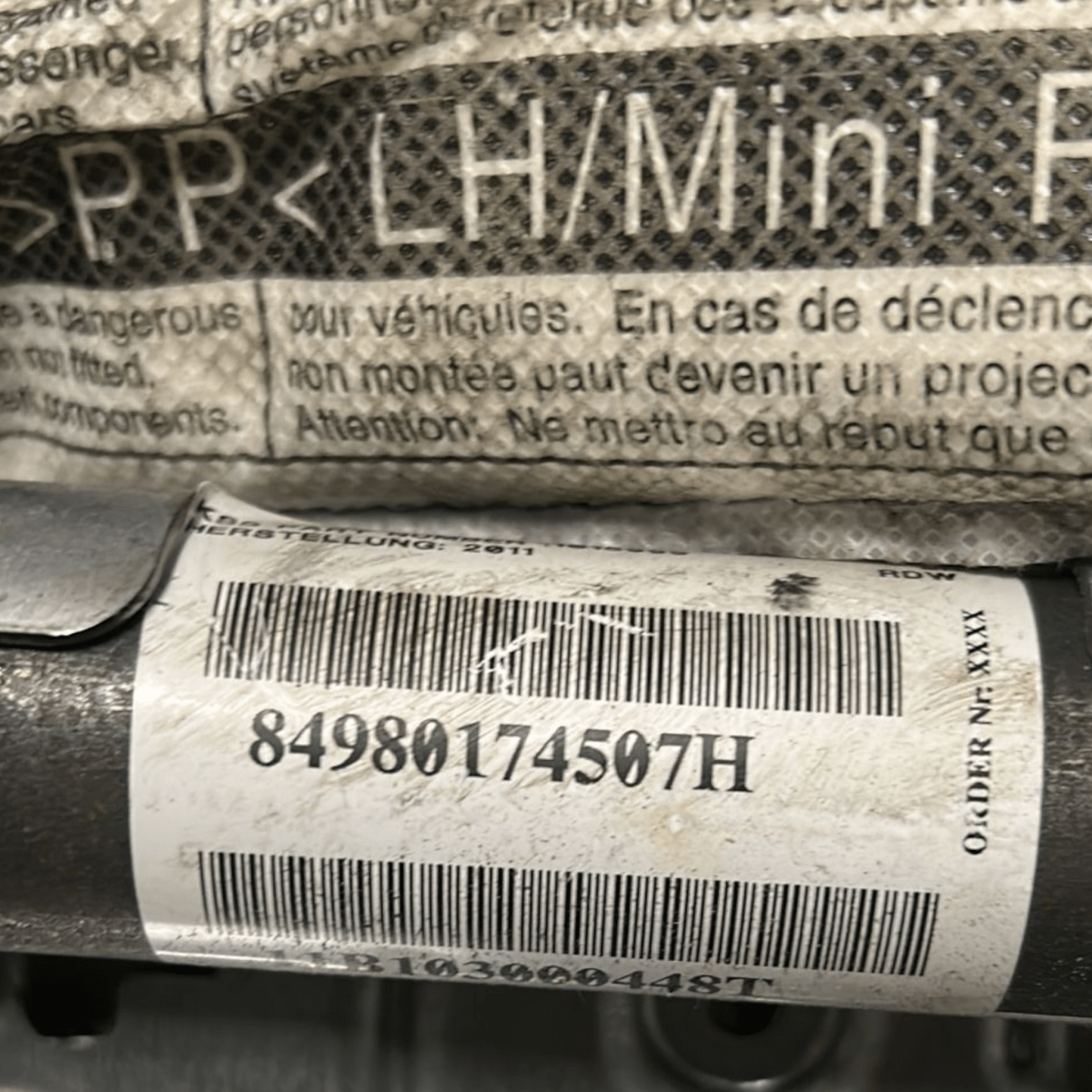 Airbag a tendina anteriore sinistra mini countryman r60 cod:84980174507h (2010 > 2017) - F&P CRASH SRL - Ricambi Usati