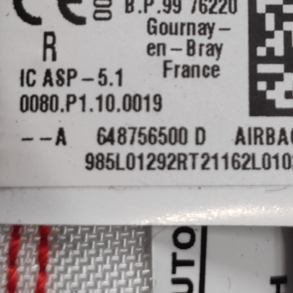 Airbag A Tendina Destra Dacia Sandero COD: 648756500D (2020>) - F&P CRASH SRLS - Ricambi Usati