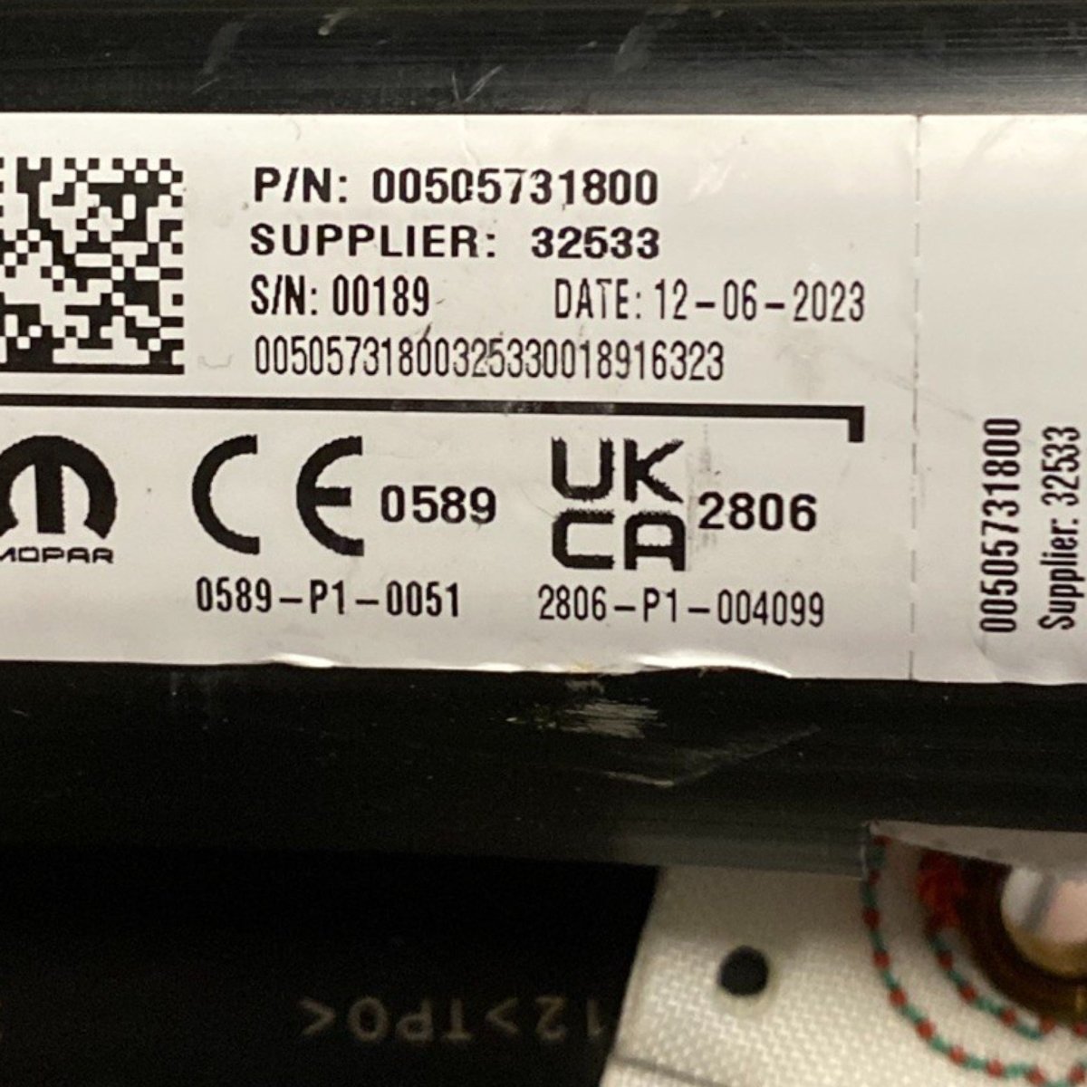Airbag a tendina destro (dx) alfa romeo tonale Cod: 00505731800 (2022 - ) - F&P CRASH SRLS - Ricambi Usati