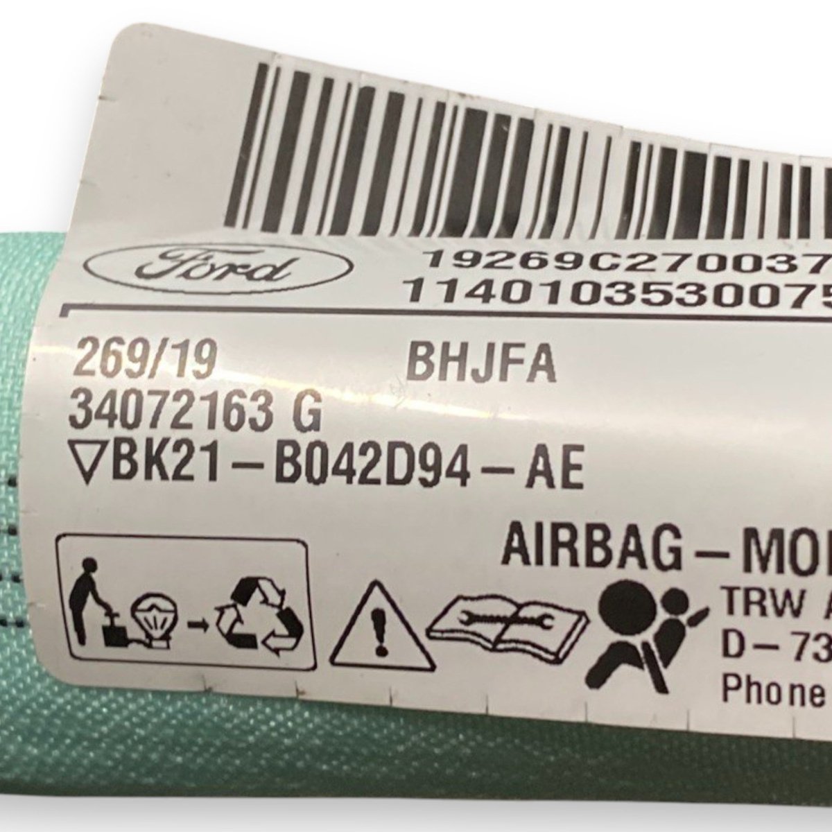 Airbag a tendina destro (dx) ford tourneo connect Cod: bk21 - b042d94 - ae (2013 - 2021) - F&P CRASH SRLS - Ricambi Usati